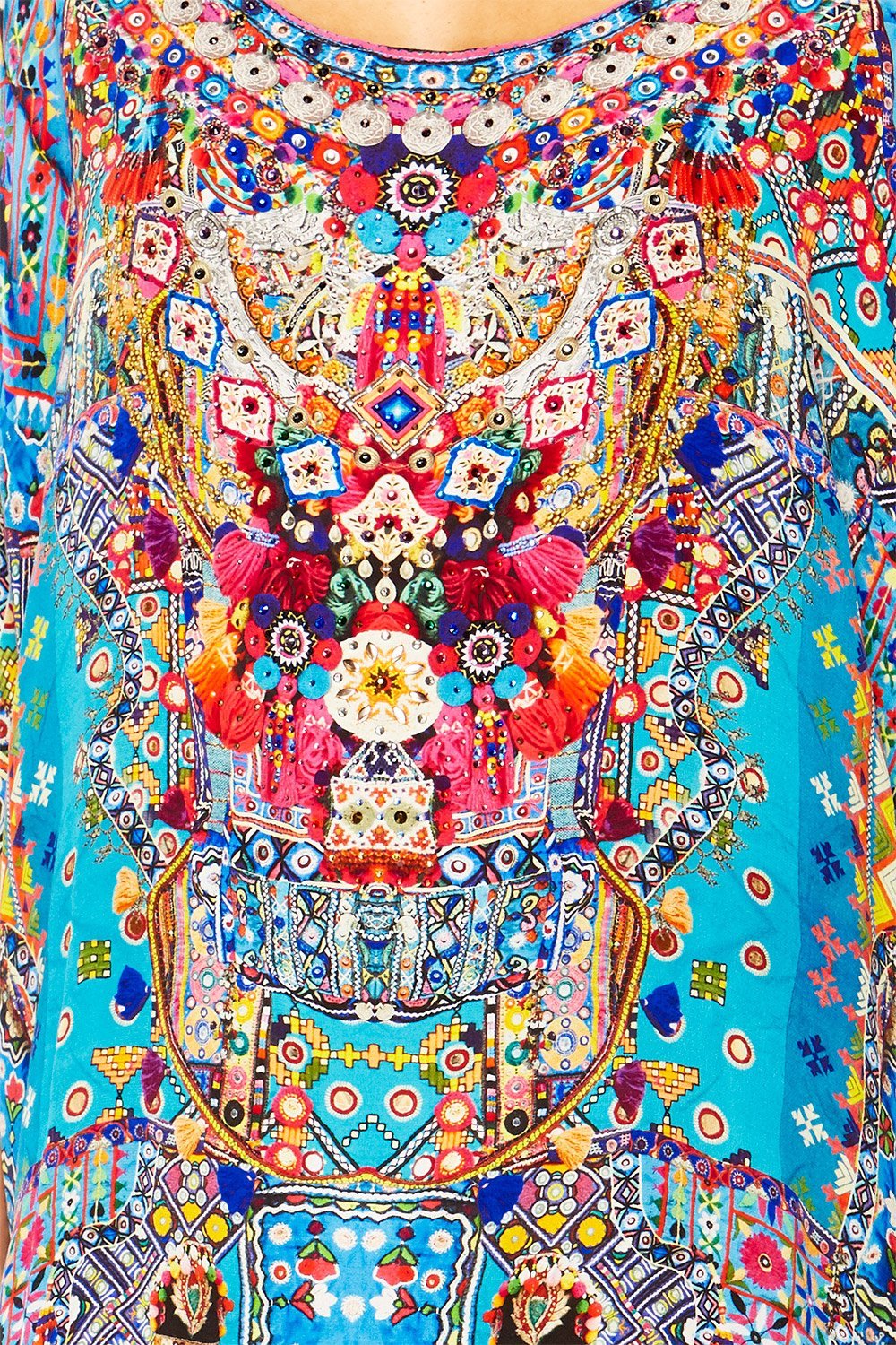 CANVAS OF COLOUR SHORT ROUND NECK KAFTAN