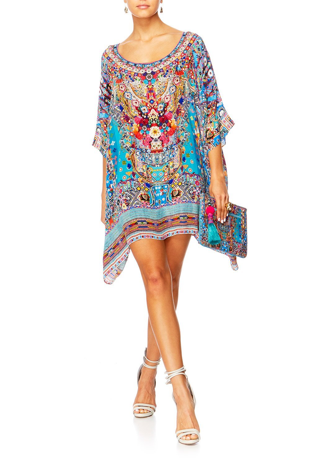 CANVAS OF COLOUR SHORT ROUND NECK KAFTAN
