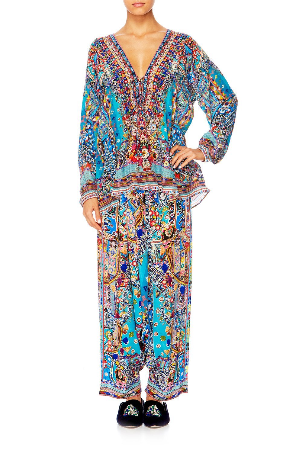 CANVAS OF COLOUR LACE UP BLOUSE