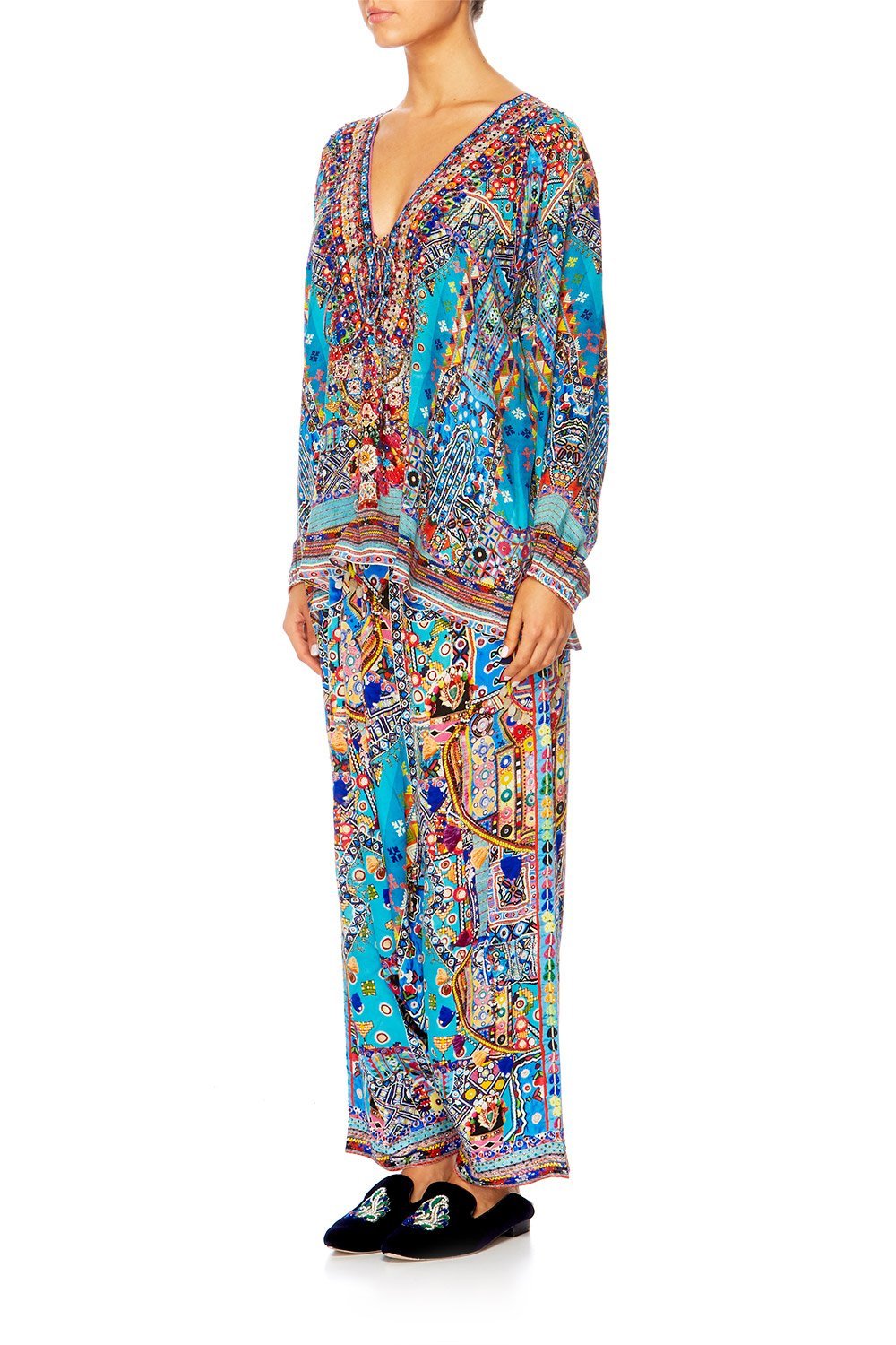 CANVAS OF COLOUR LACE UP BLOUSE