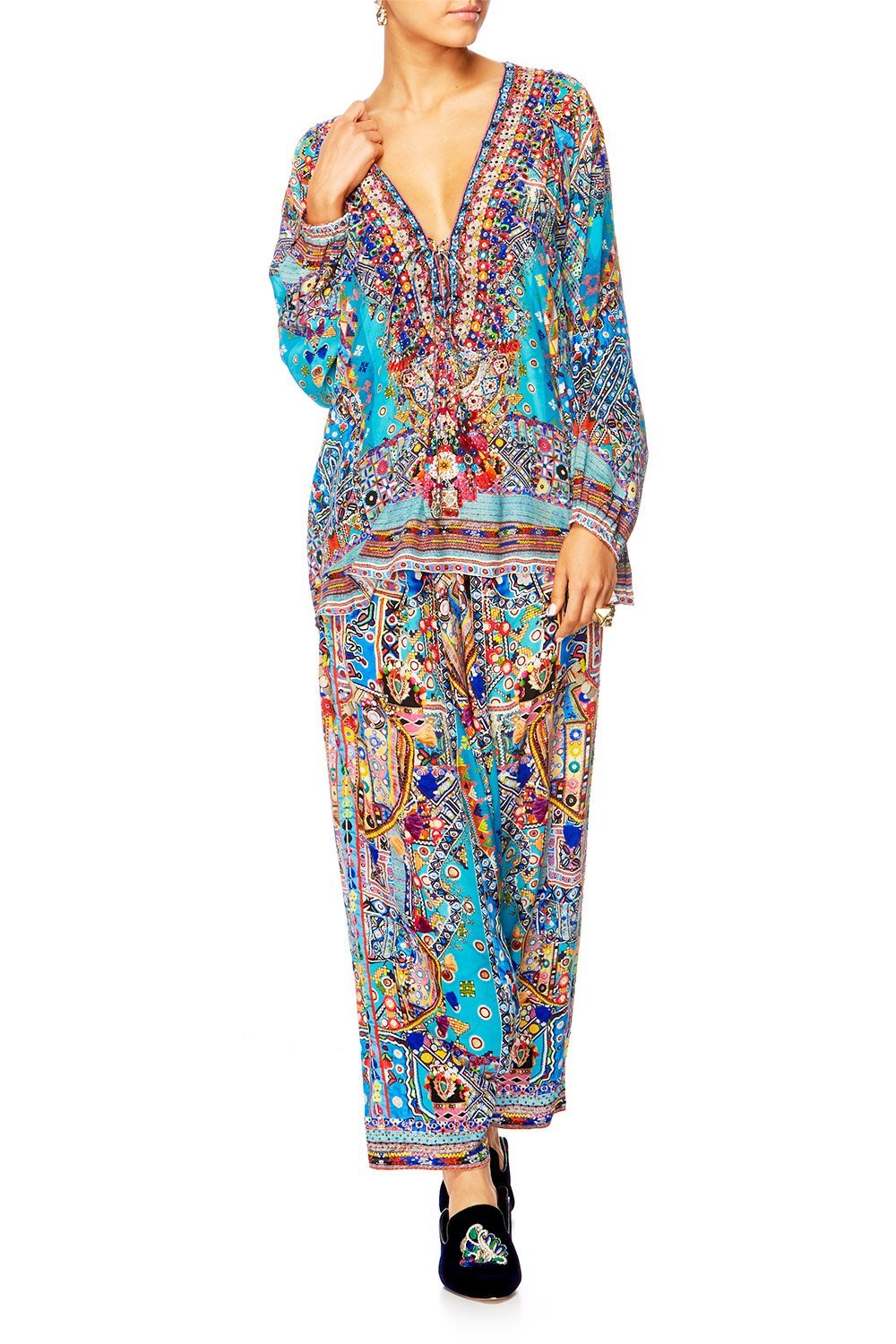 CANVAS OF COLOUR LACE UP BLOUSE