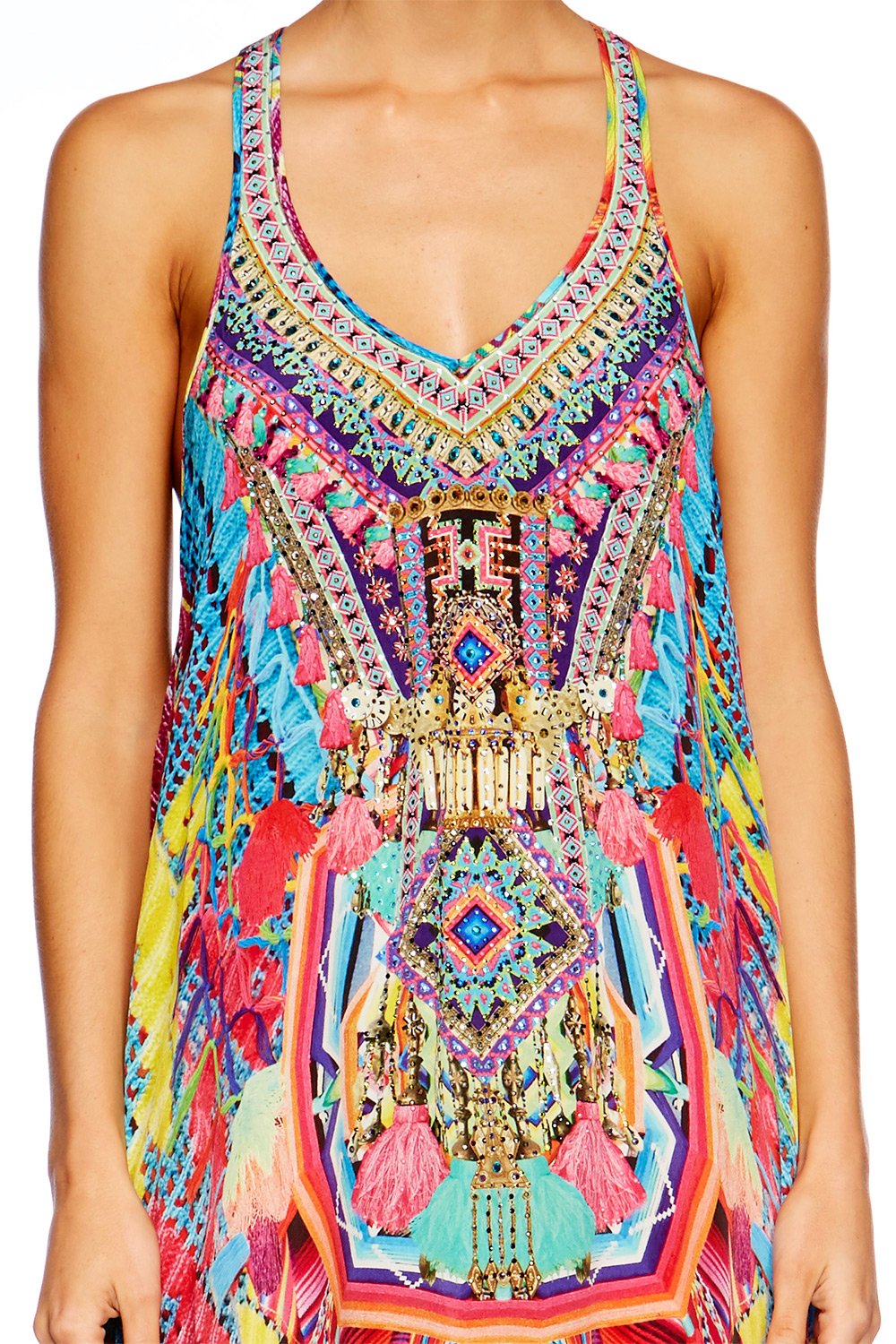 MS MOCHILLA V NECK RACER BACK DRESS