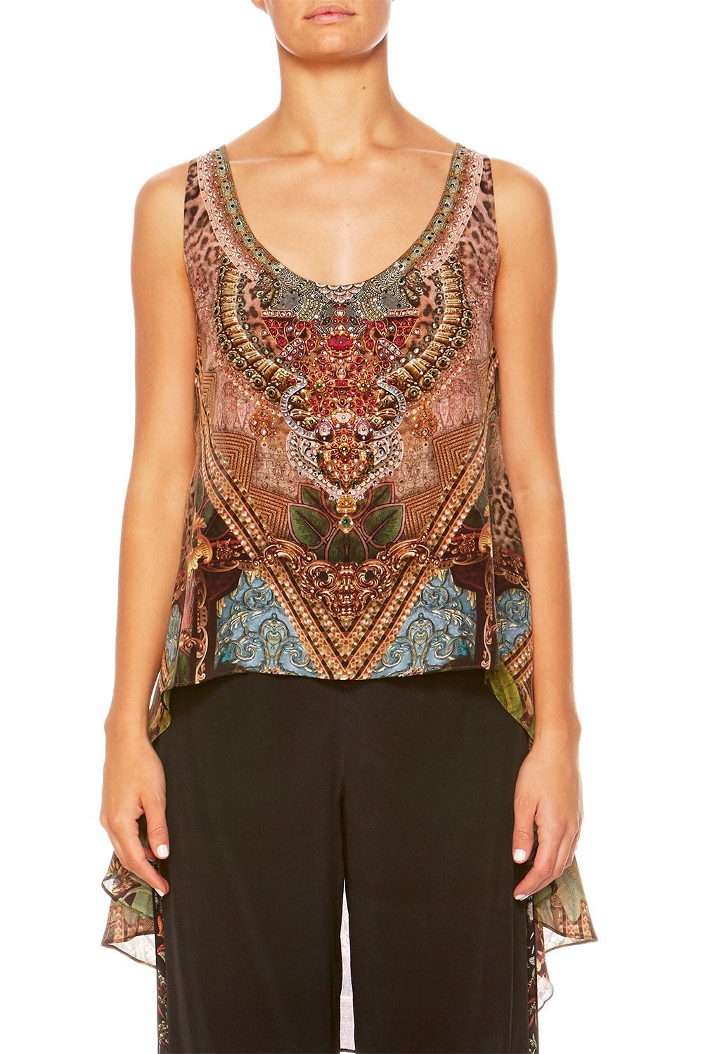 THE GYPSY LOUNGE LONG BACK SCOOP NECK SINGLET