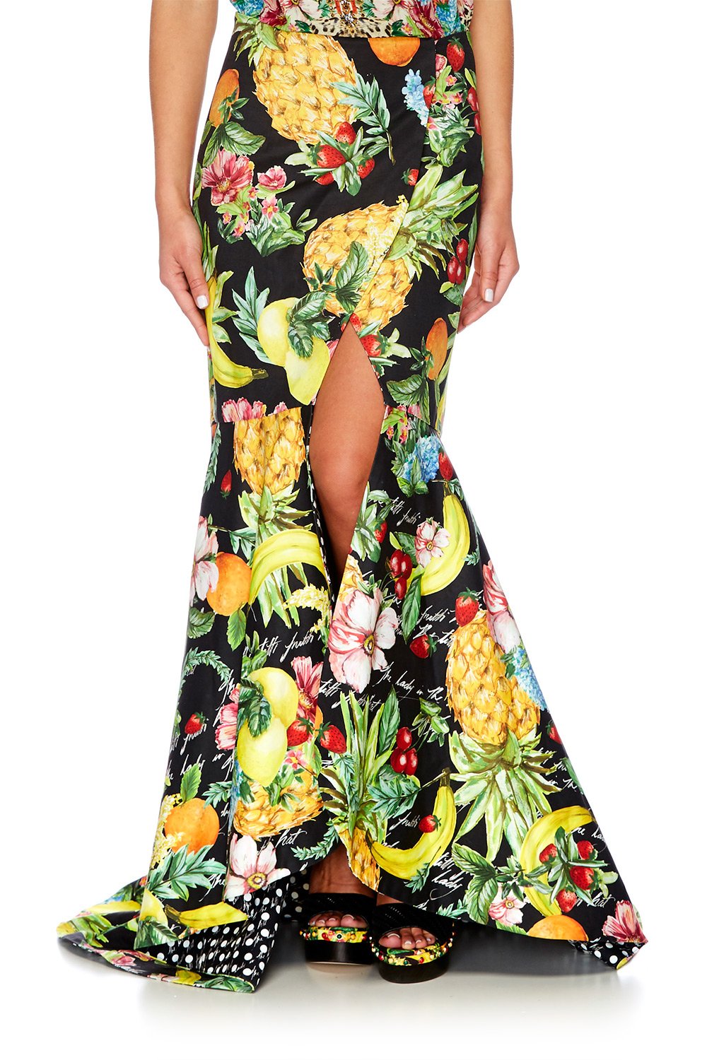 CALL ME CARMEN WRAP SKIRT W FRONT TUCKS