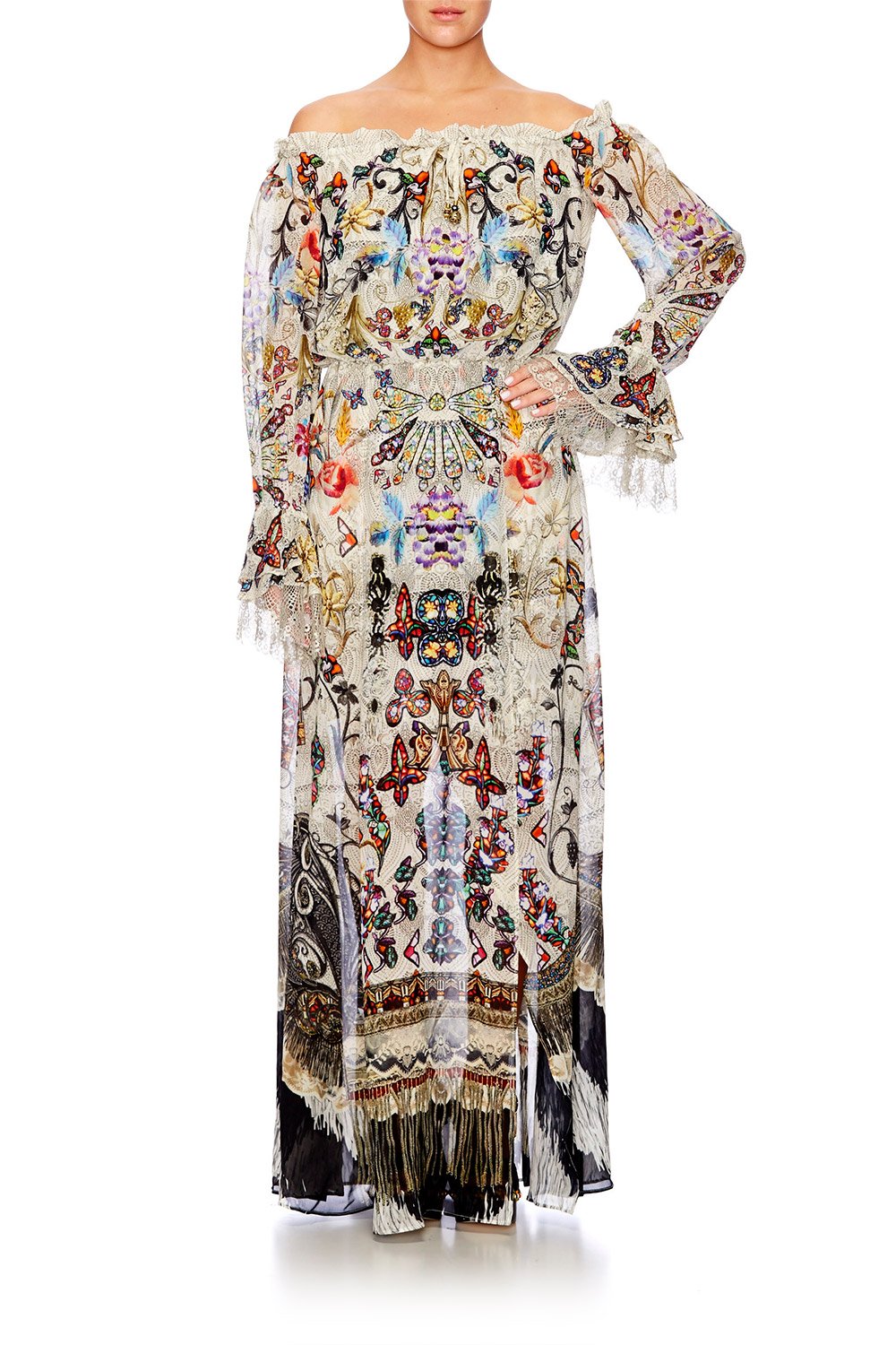 RAISE YOUR GLASS DROP SHOULDER SPLIT DRESS