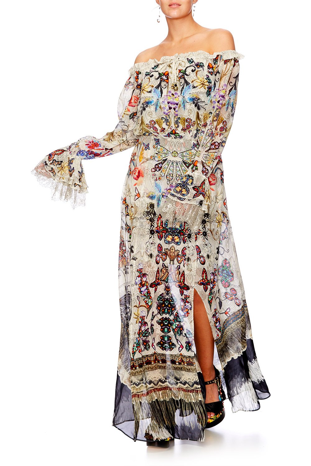 RAISE YOUR GLASS DROP SHOULDER SPLIT DRESS