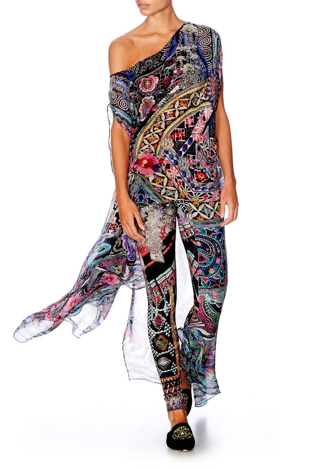 BELLS AT DUSK SHEER ROUND NECK KAFTAN