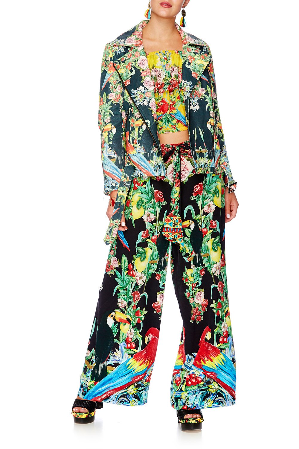 TOUCAN PLAY LEATHER JACKET WITH BELT