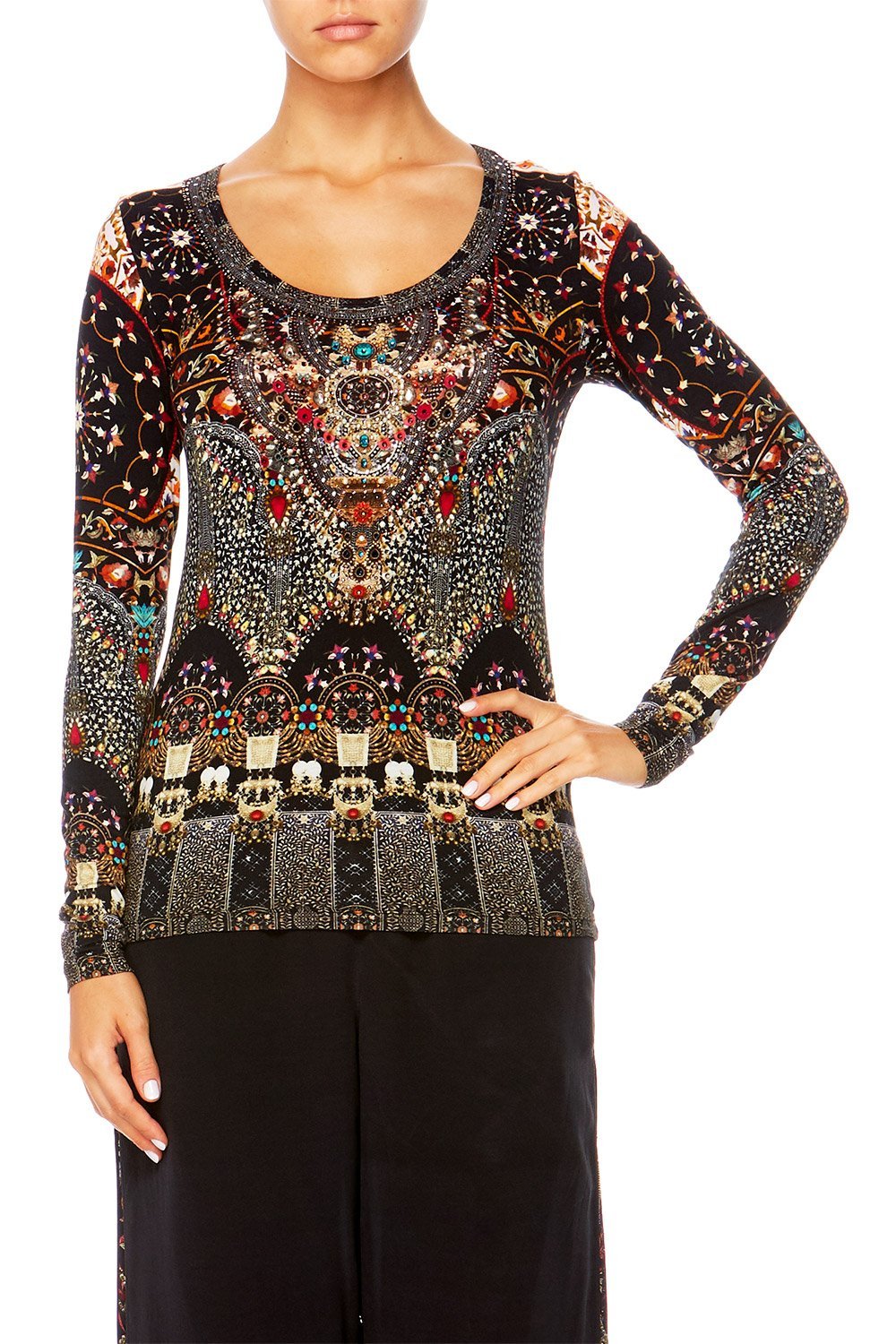 CHAMBER OF REFLECTIONS LONG SLEEVE FITTED TOP