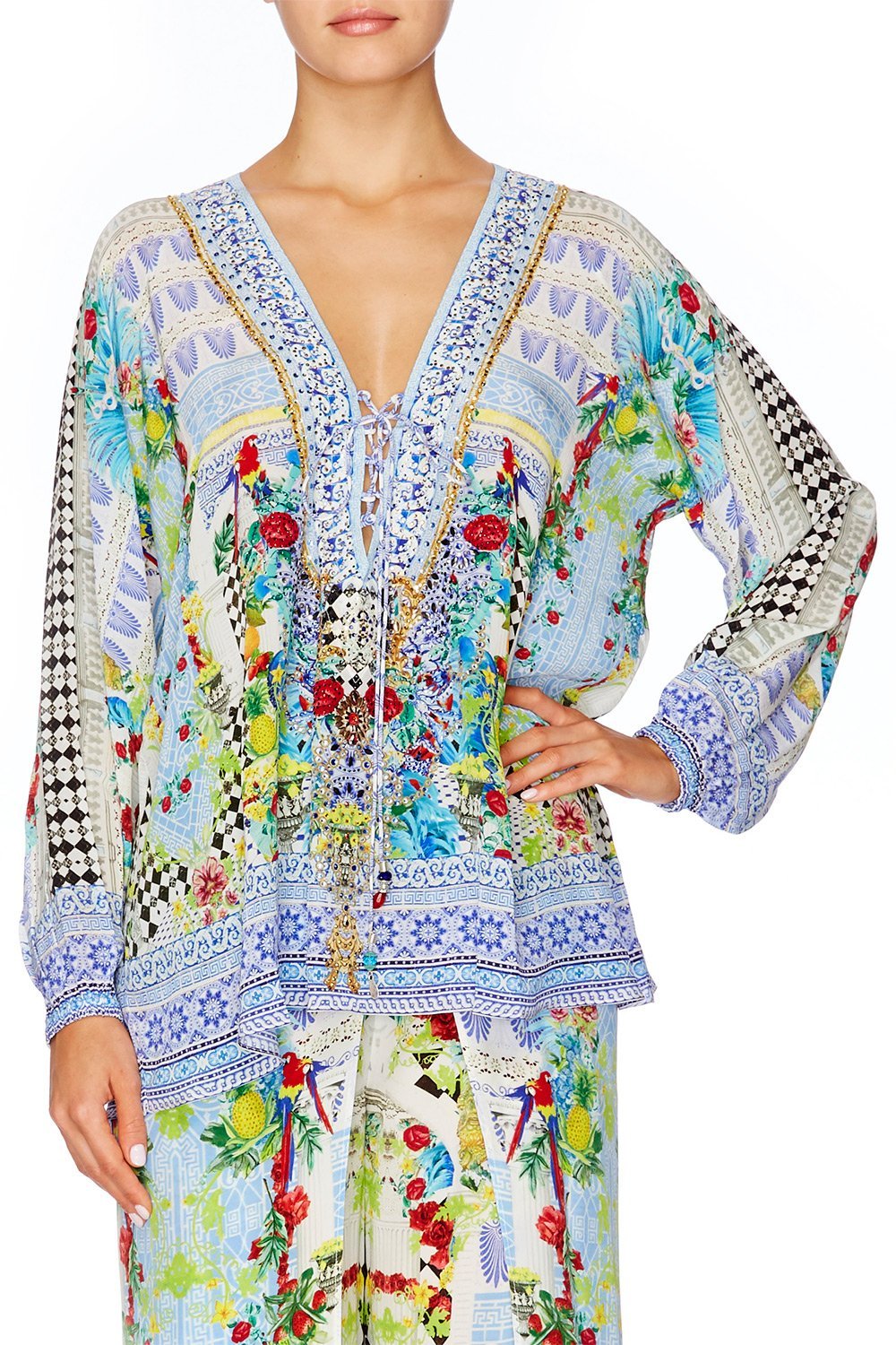 MASKING MADNESS LACE UP SHIRT