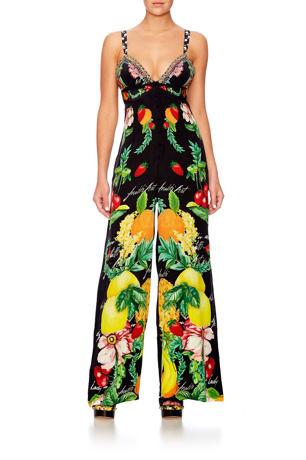 CALL ME CARMEN BUTTON DOWN TAILORED JUMPSUIT