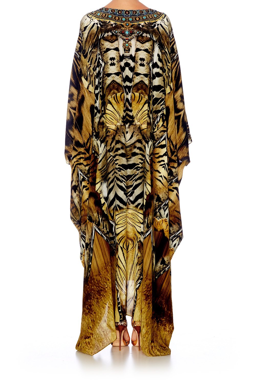GIVEN TO THE WILD SPLIT HEM LACE UP KAFTAN