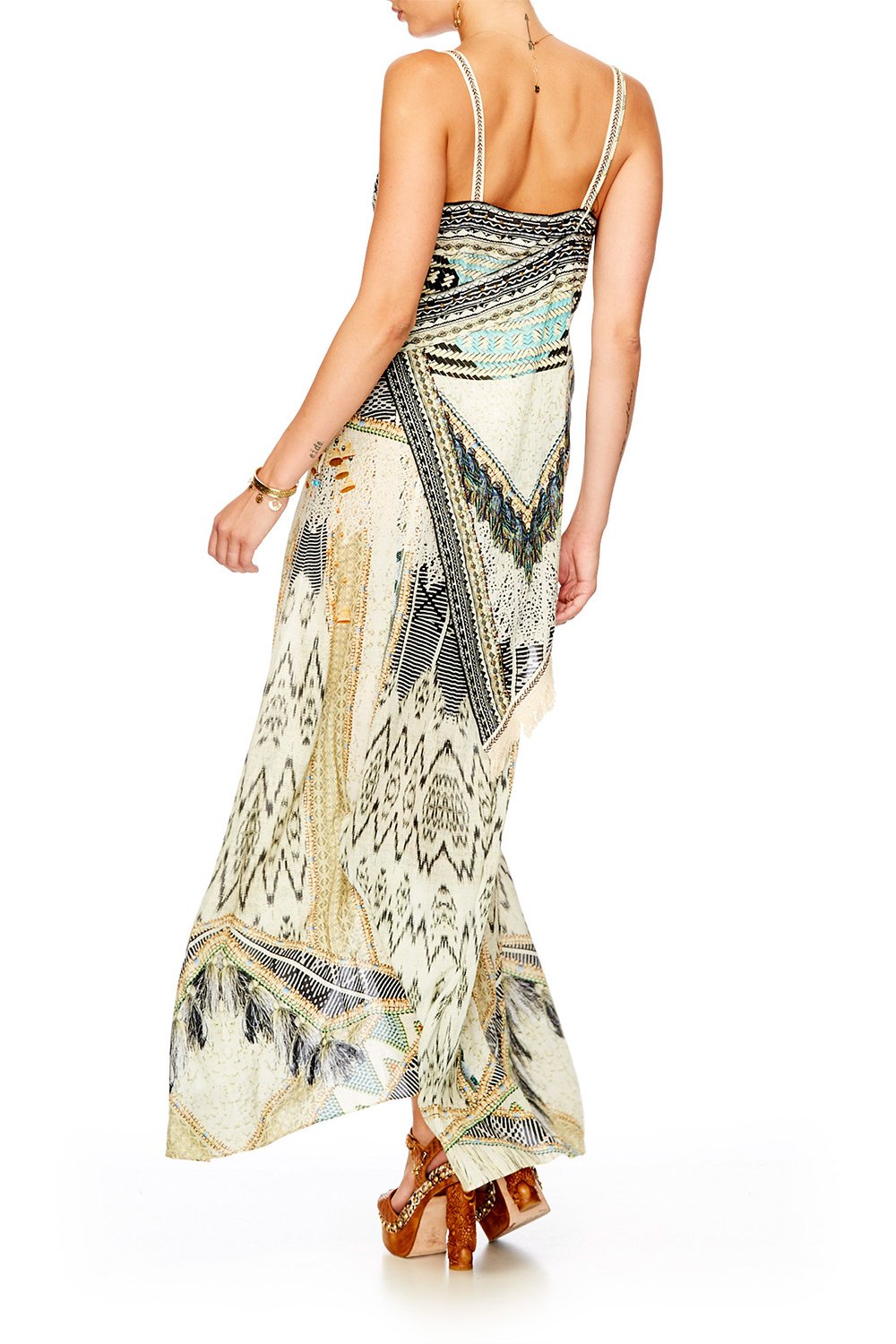 WEAVE ON ASYMMETRICAL HALTER DRESS