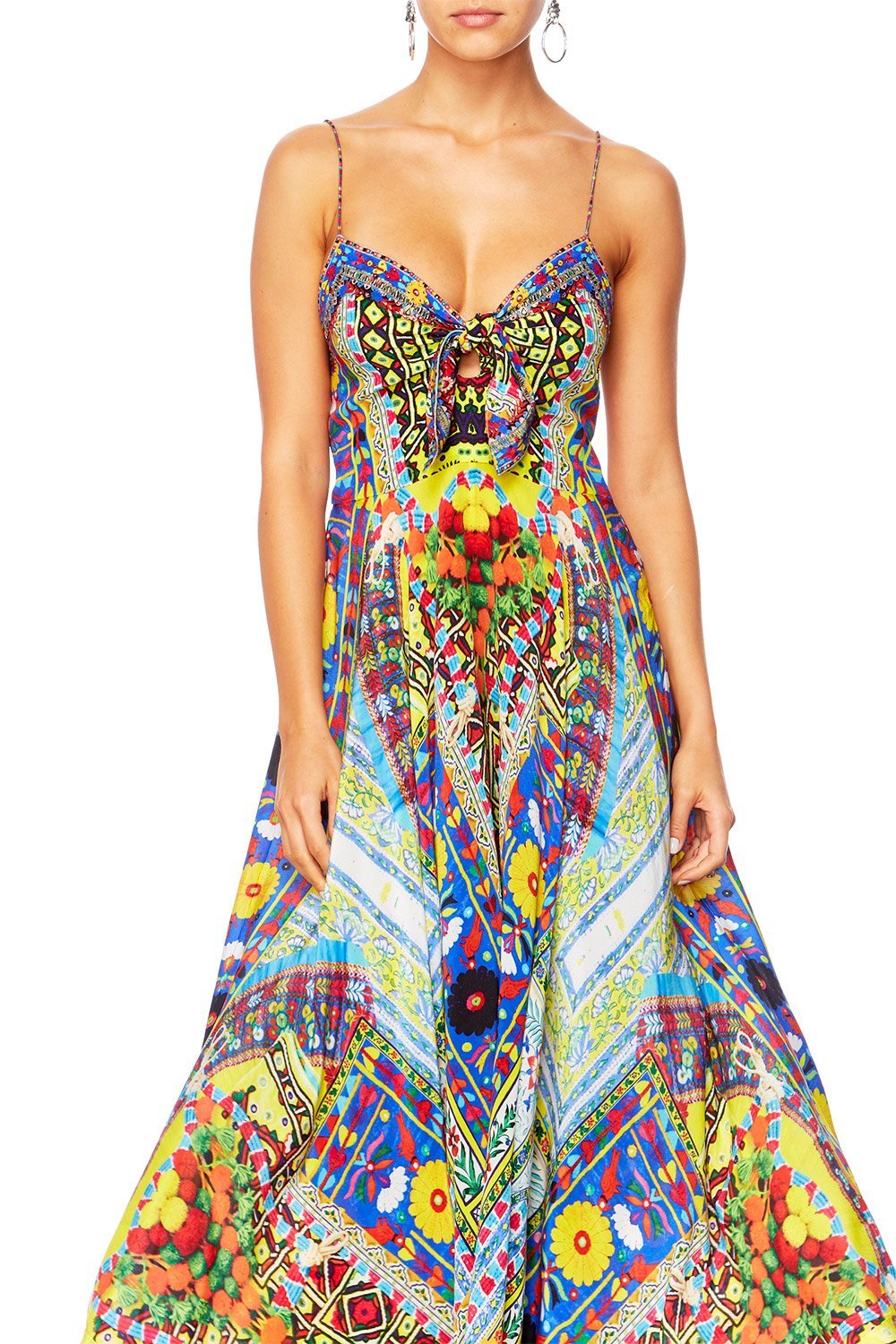 INSIDE MY MIND LONG DRESS W TIE FRONT