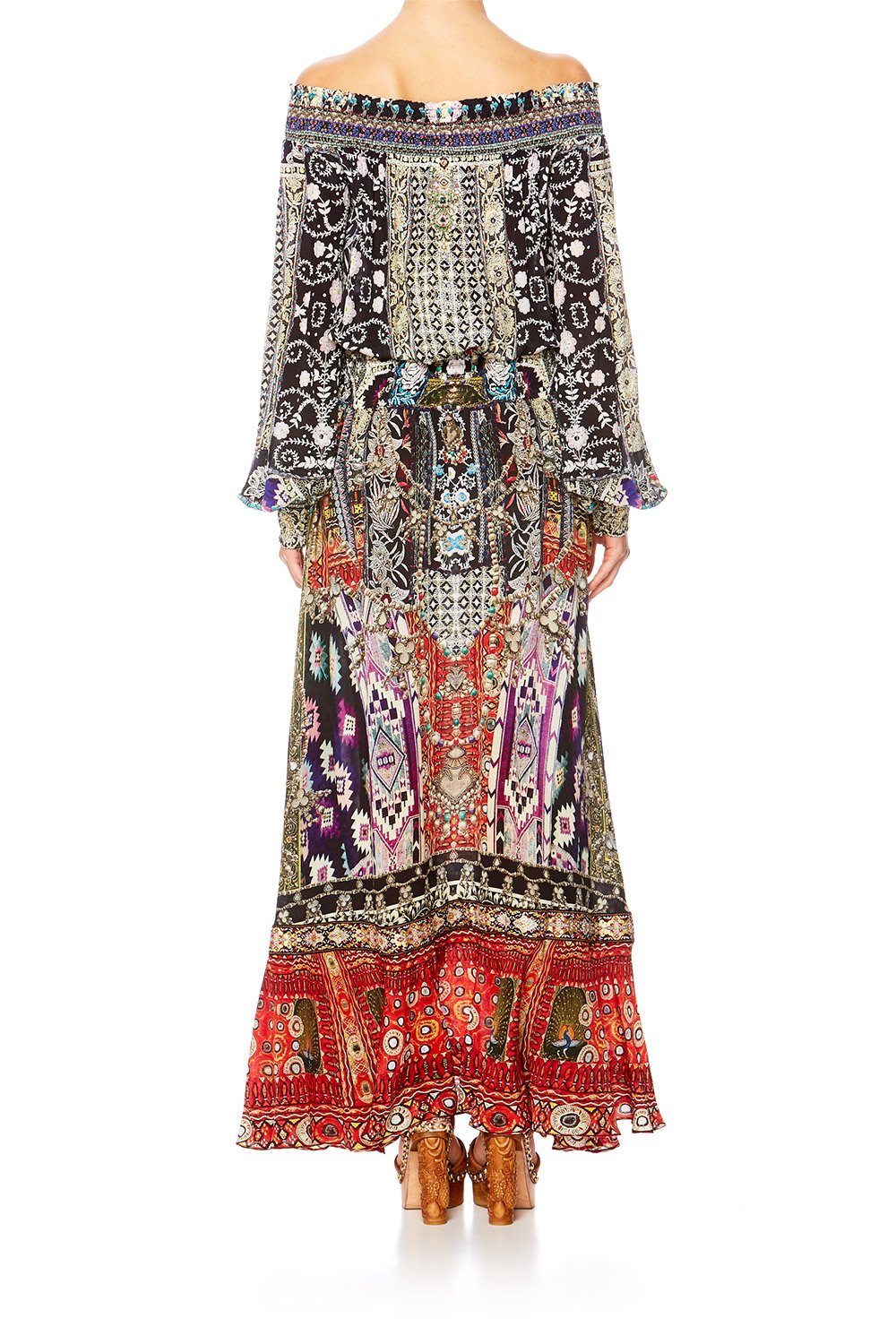 CAMILLA JAGGIS KINGDOM OFF SHOULDER SHIRRED DRESS