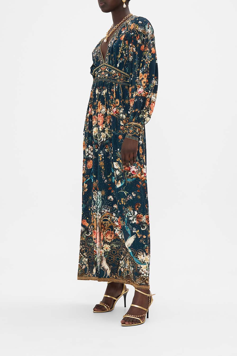 Camilla jersey dress in She Who Wears The Crown print