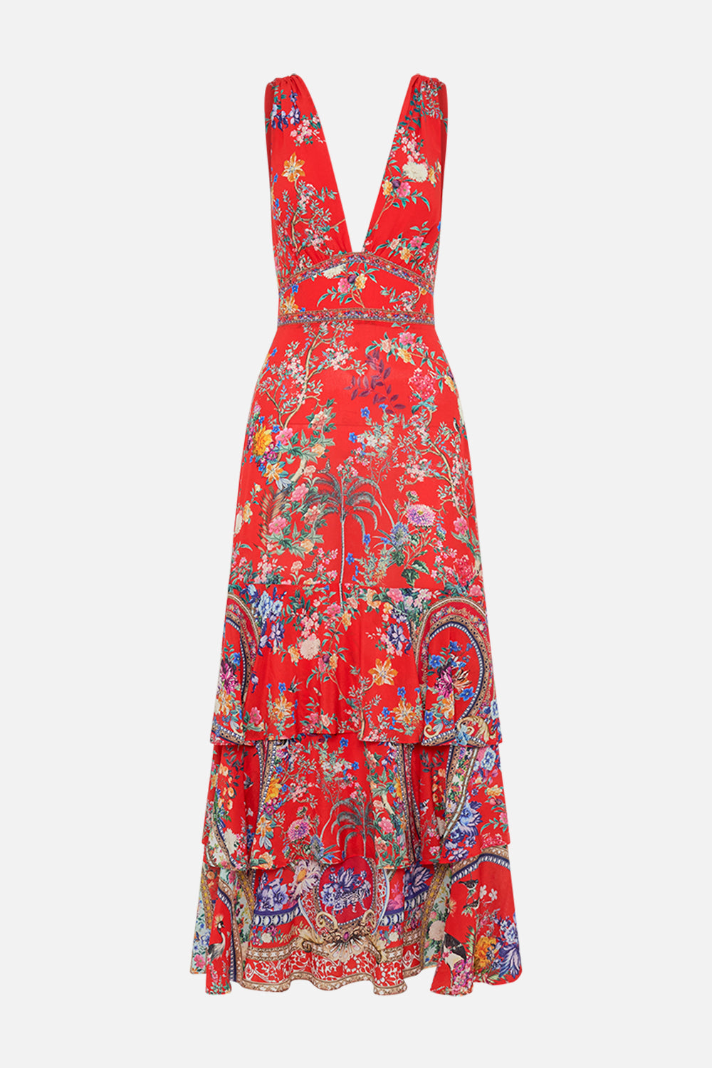 CAMILLA floral print ruffle dress in The Summer Palace print