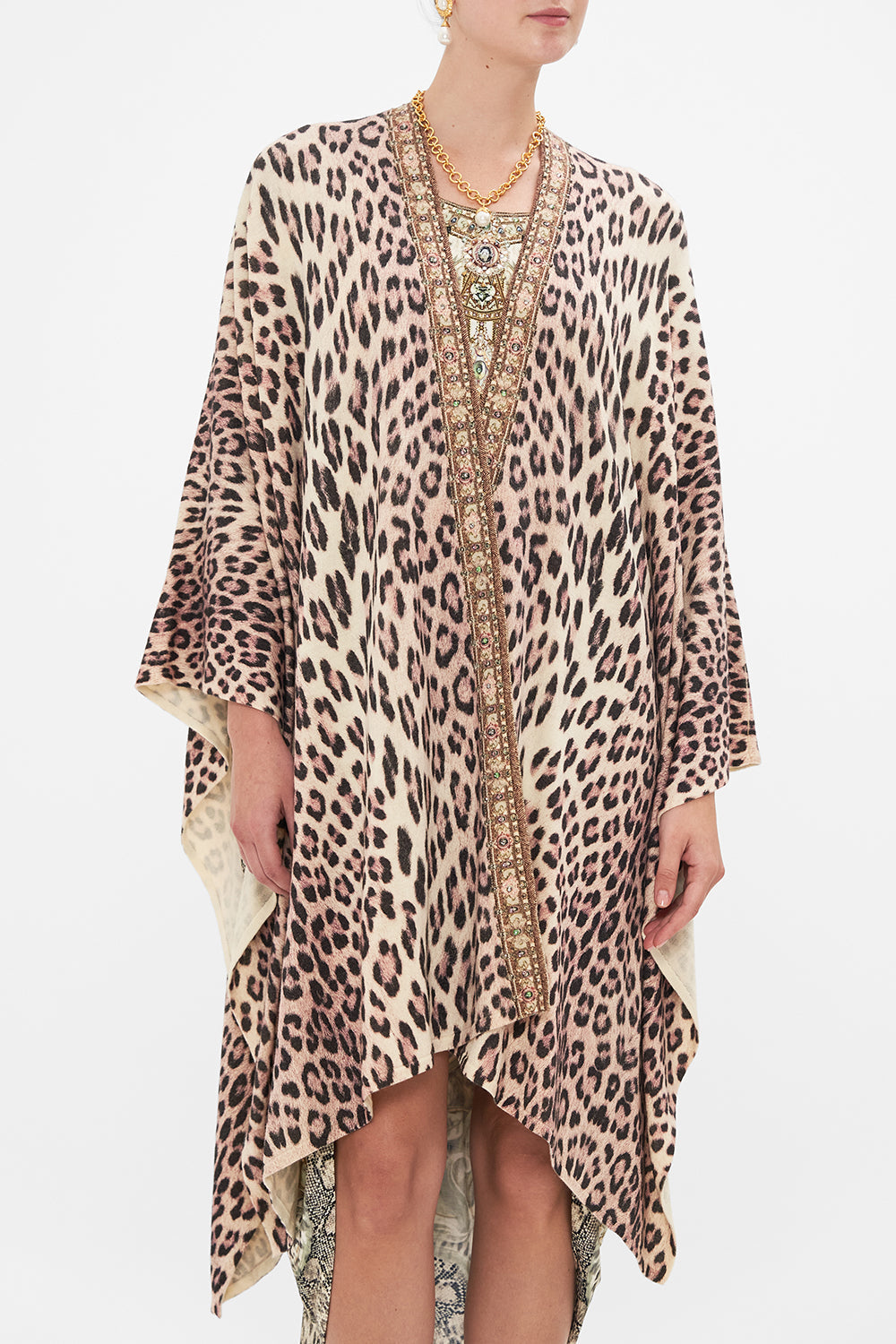 CAMILLA printed throw over in Looking Glass Houses print