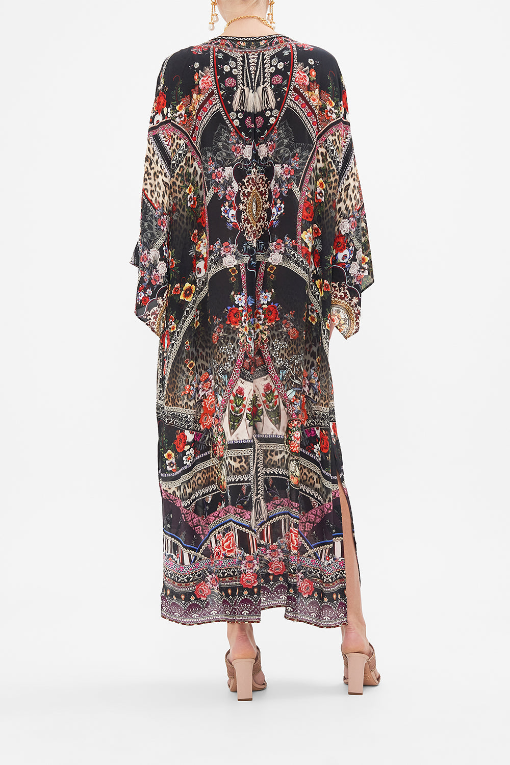 CAMILLA silk kaftan in Volendam Dolls print