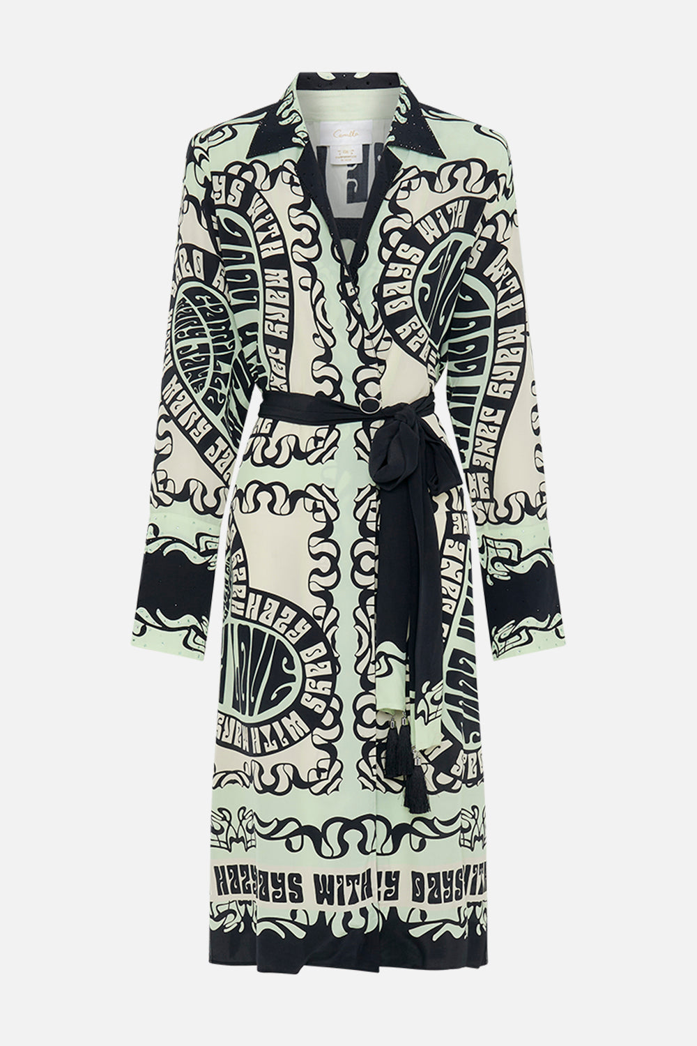 CAMILLA split cuff coat in Double Dutch print