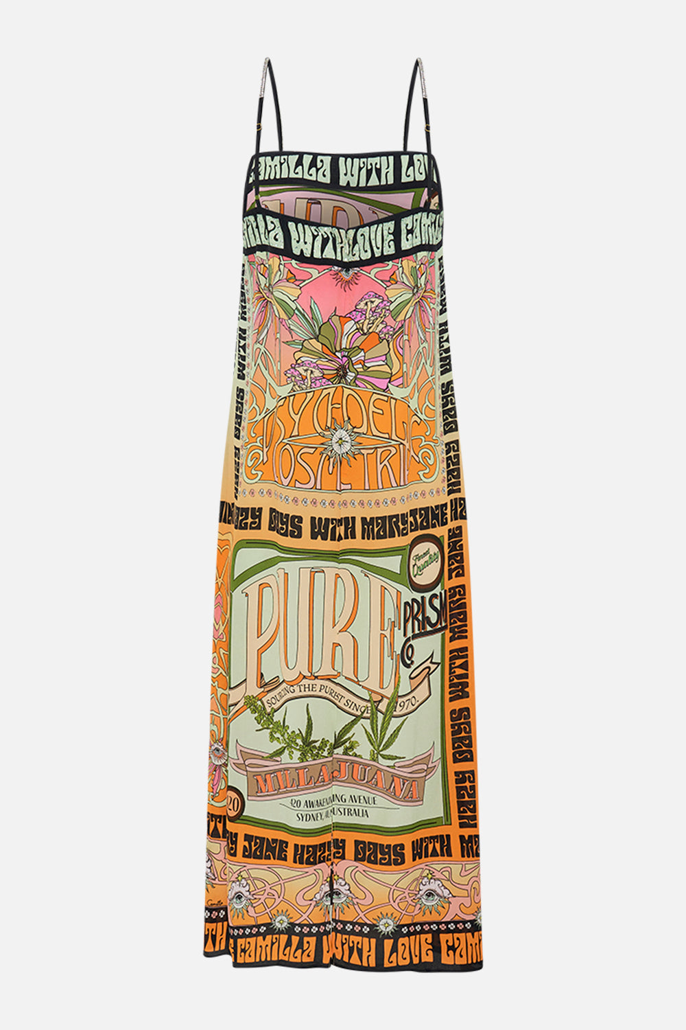 CAMILLA midi dress in Lets Chase Rainbows print