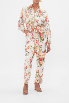 CAMILLA floral layered long sarong with front tie in Stitched in Time print.