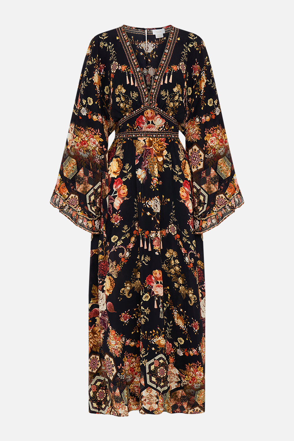 WAISTED DRESS WITH KIMONO SLEEVE STITCHED IN TIME