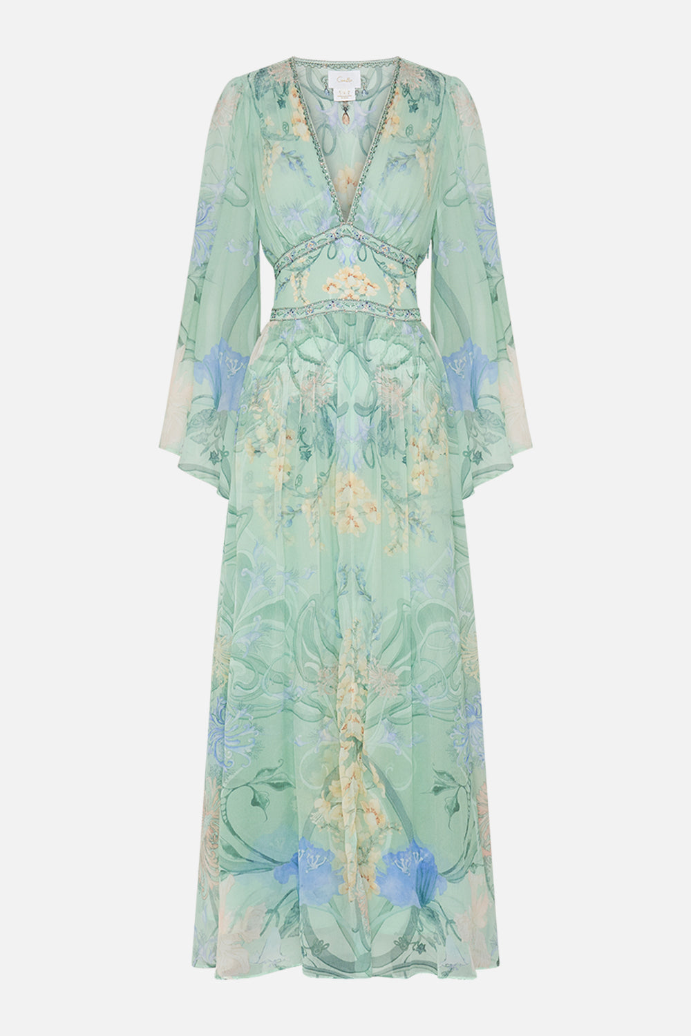 CAMILLA Floral Flared Sleeve Dress in Dreaming in Dutch