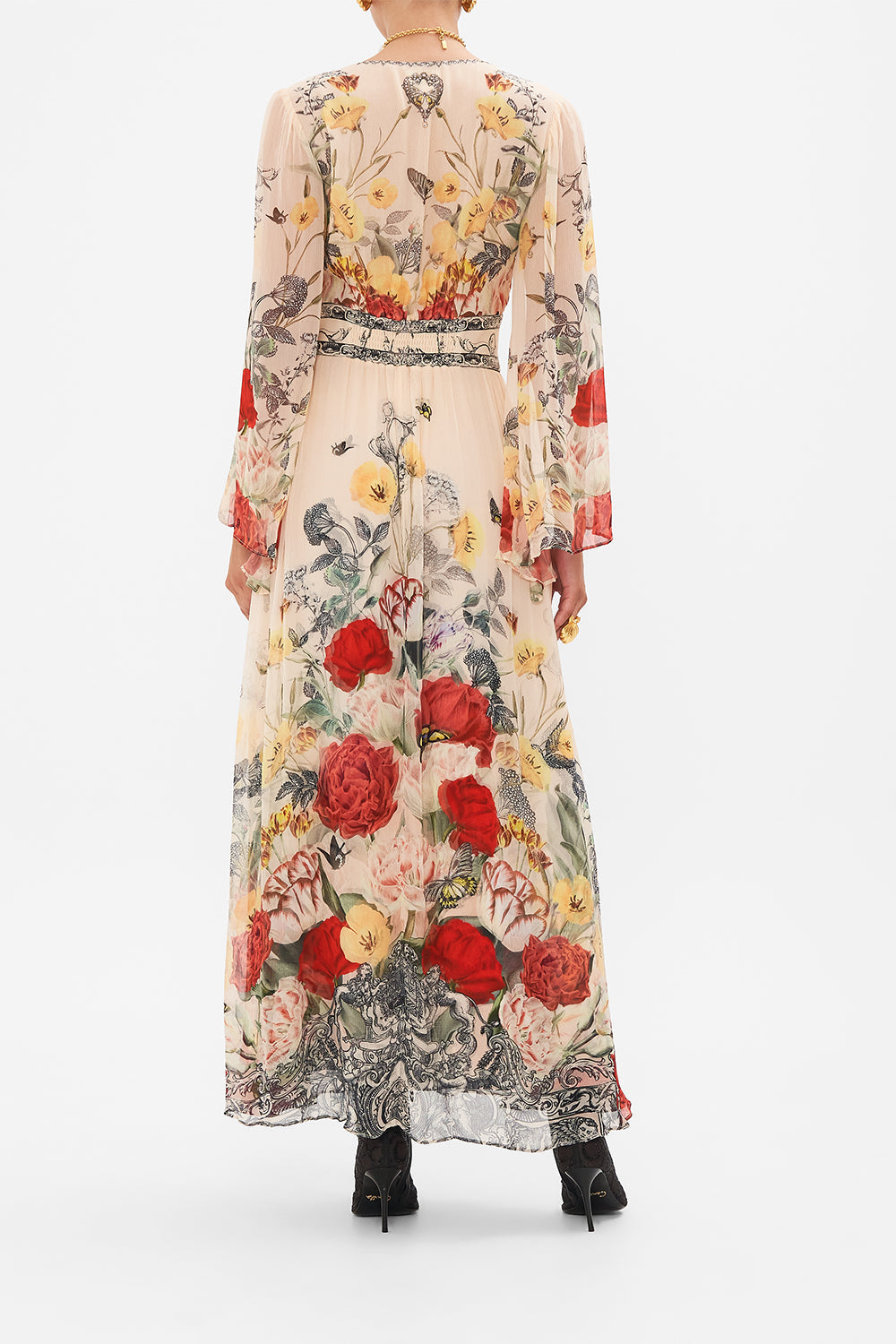 CAMILLA silk floral print dress in Etched Into Eternity print