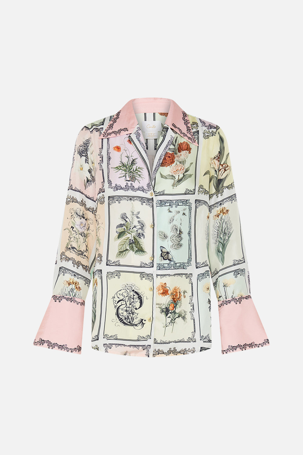 CAMILLA floral ruched cup underwire one piece in Stitched in Time print.