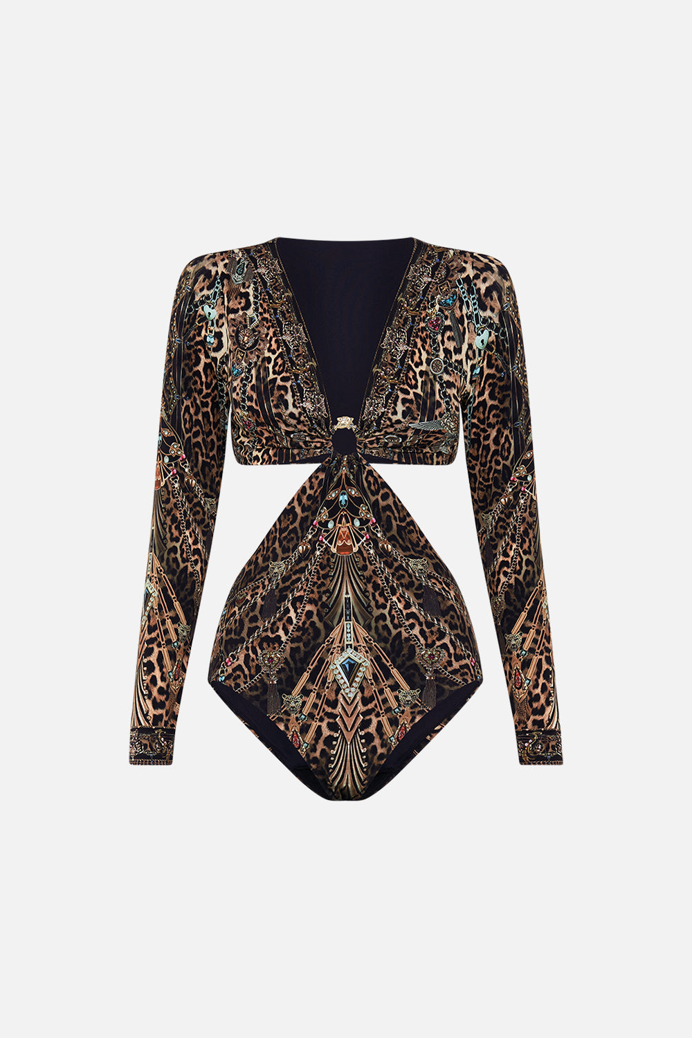 The CAMILLA FIXED WAIST MID LENGTH WALK SHORT UNDER SCARAB SKIES in our  print.