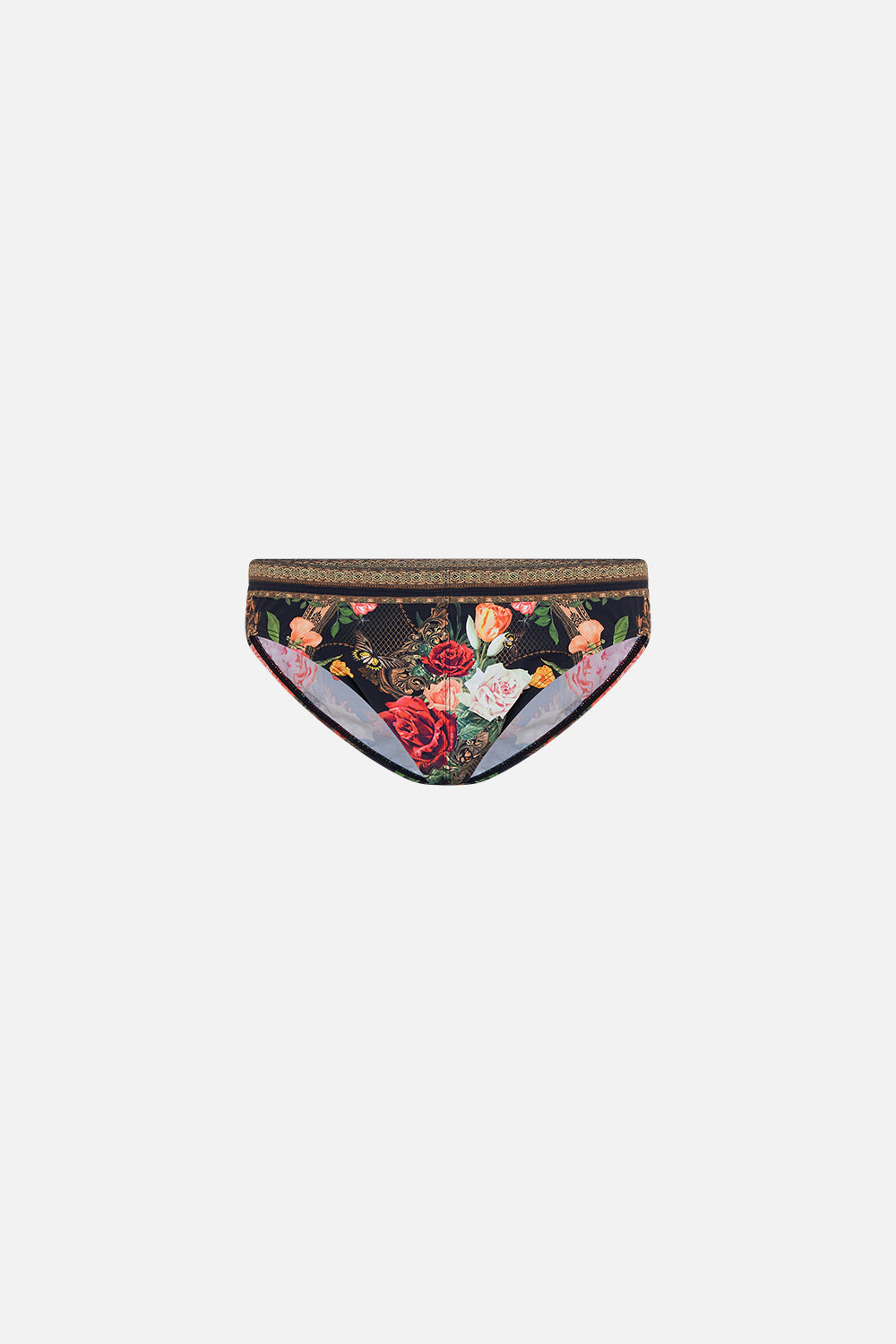 The CAMILLA SOFT TIE BIKINI WITH TRIM SAHARA SUPERNATURAL in our SAHARA SUPERNATURAL print.