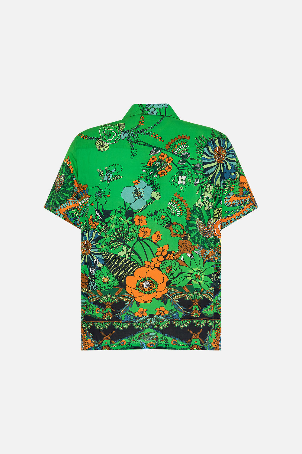 CAMILLA green short sleeve camp collared shirt in Good Vibes Generation