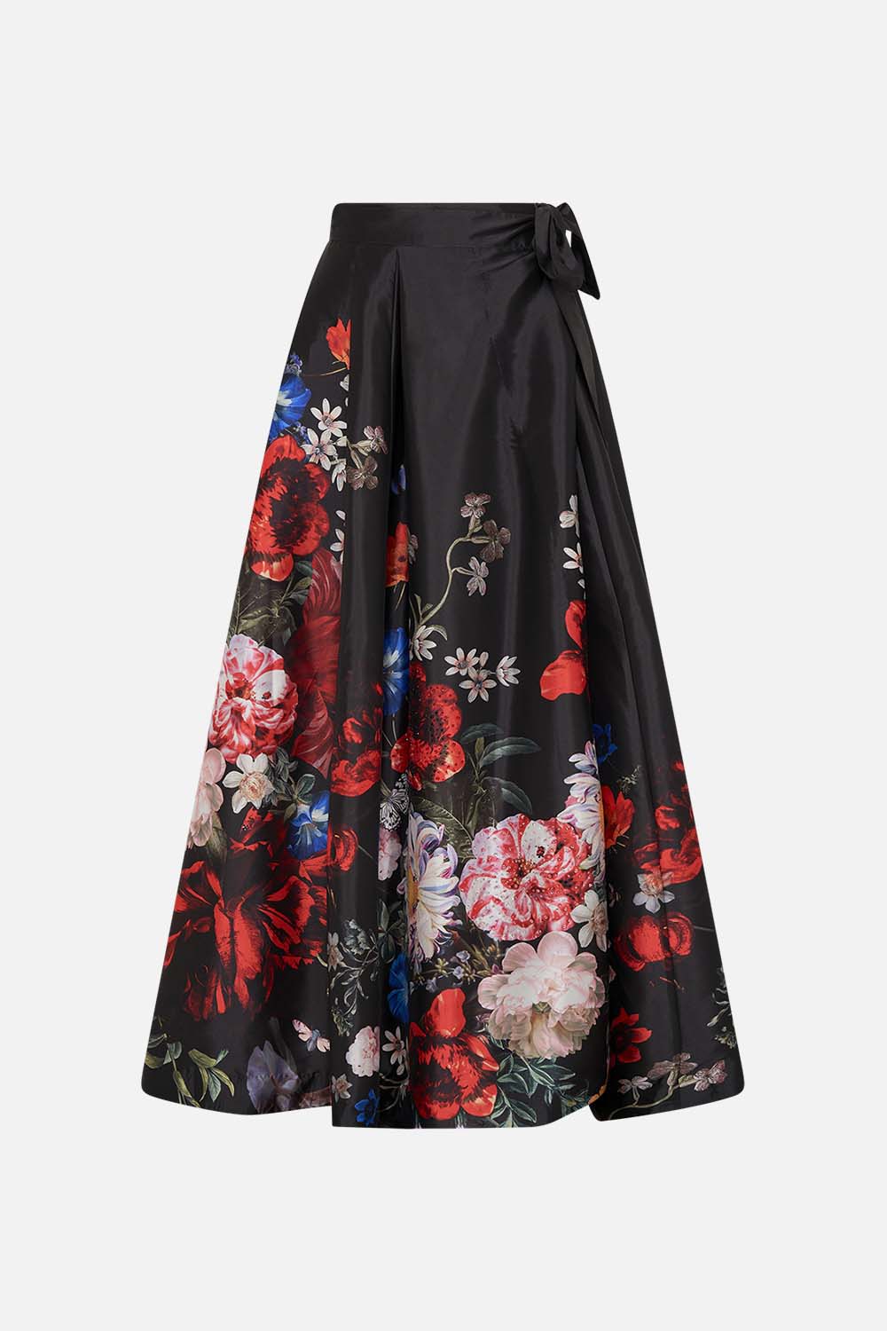CAMILLA black floral print maxi wrap skirt in A Still Life print 