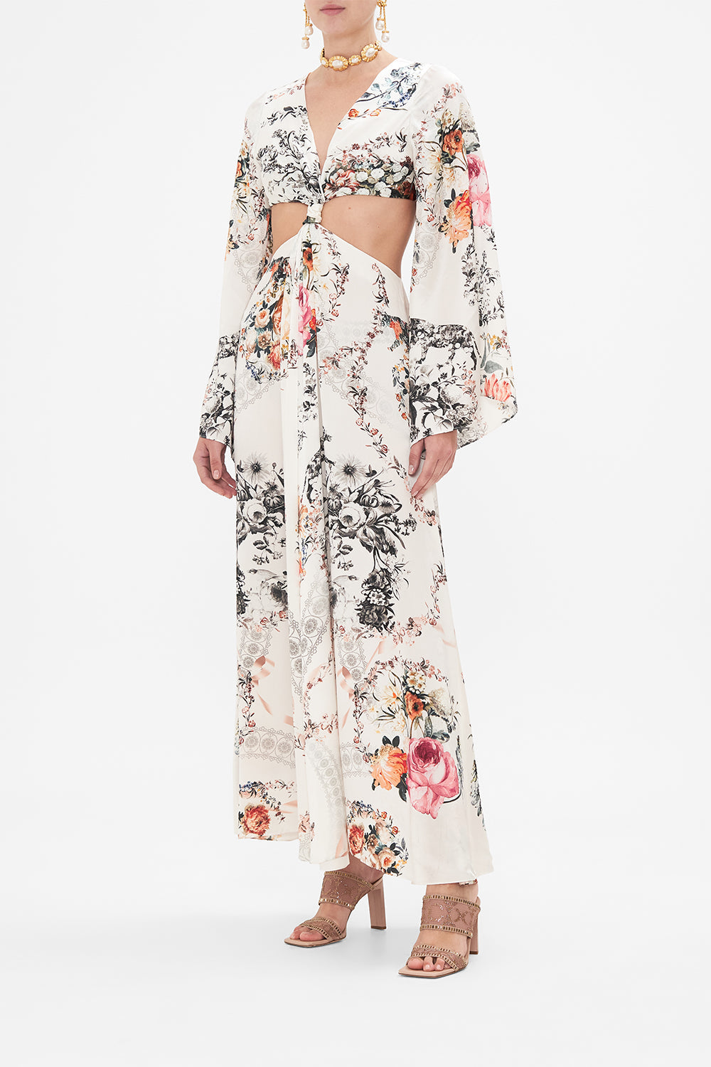 CAMILLA white floral print dress in De Haar Memoirs print