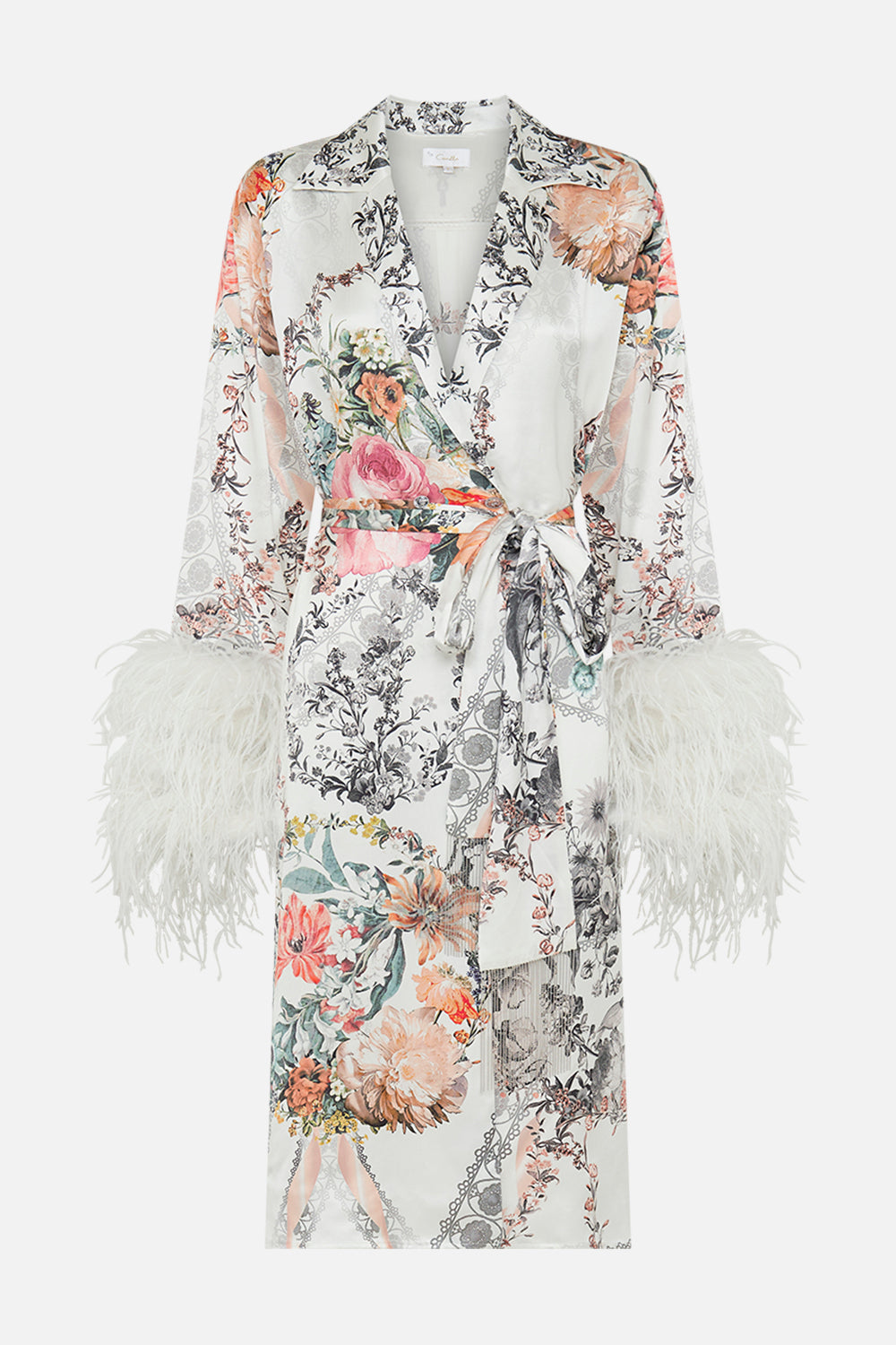 The CAMILLA CUFFED SIDE SPLIT COAT A STILL LIFE in our  print.