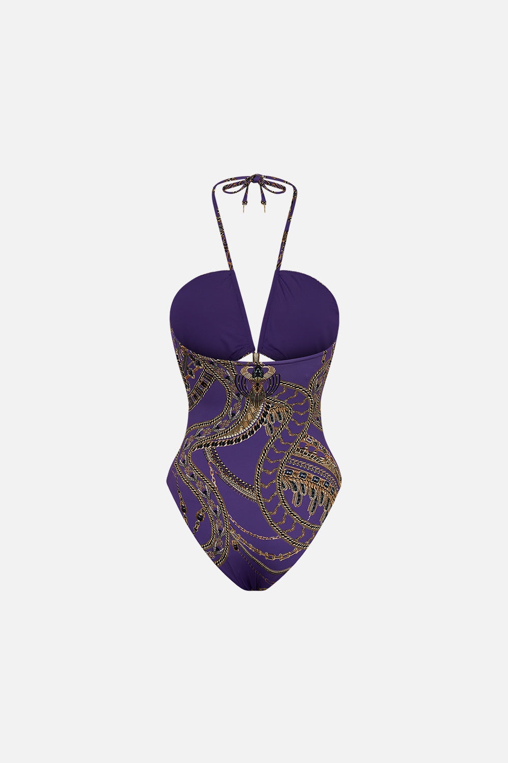 CUT OUT HALTER ONE PIECE WITH TRIM LUXORLAND LADY