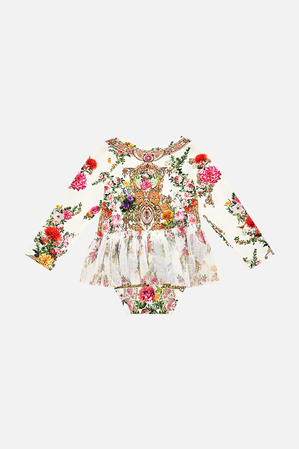 Milla by CAMILLA Babies Tutu Bodysuit in Egyptian Rose print. 