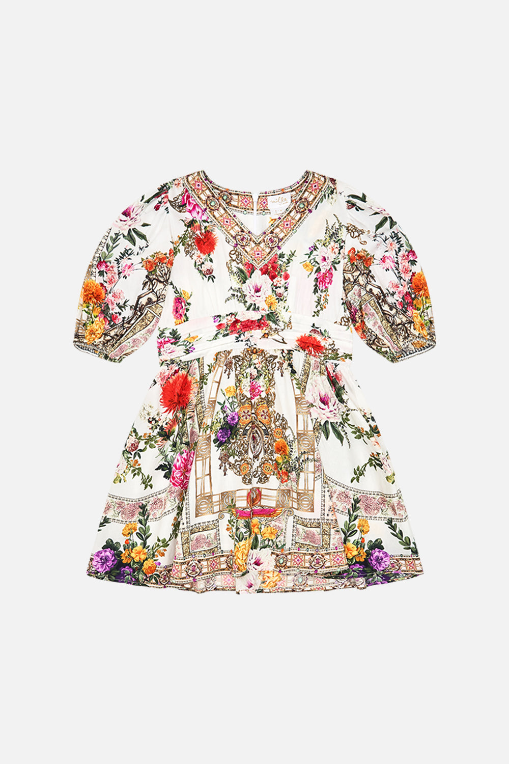 The CAMILLA KNOT TRIMMED KAFTAN ASWAN ABSTRACT in our  print.