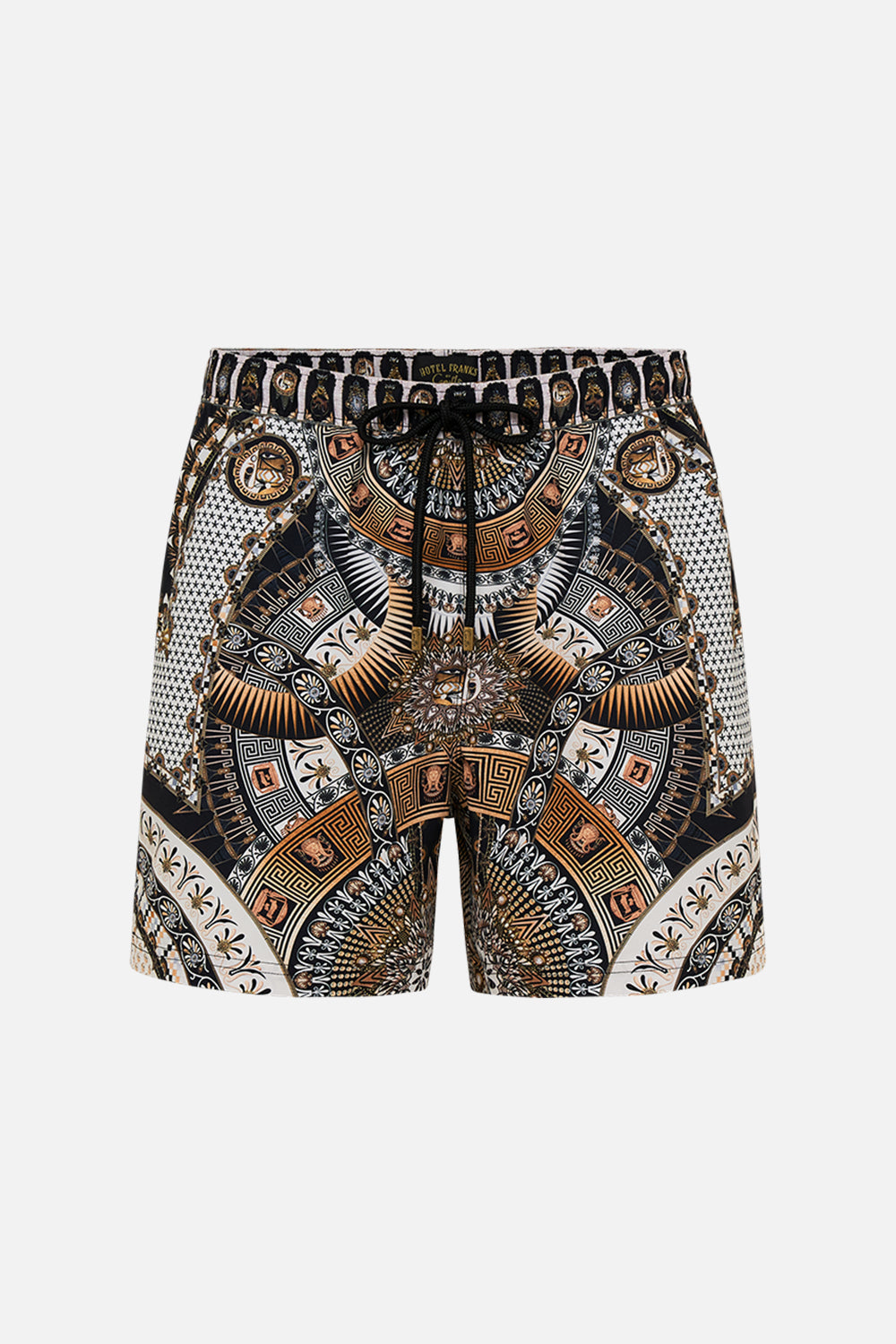 The CAMILLA SHORT SHIRRED SKIRT A PAINTED VILLAGE in our  print.