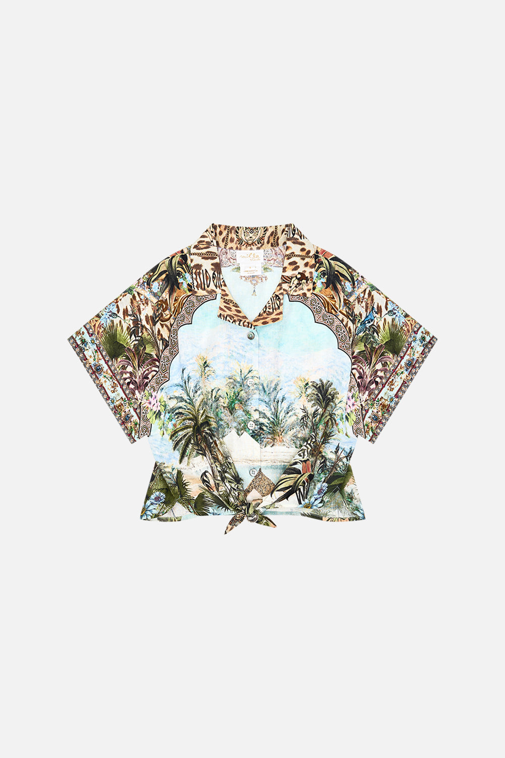 Milla By CAMILLA Kids Crop Tie Front Shirt in Views of the Valley Print