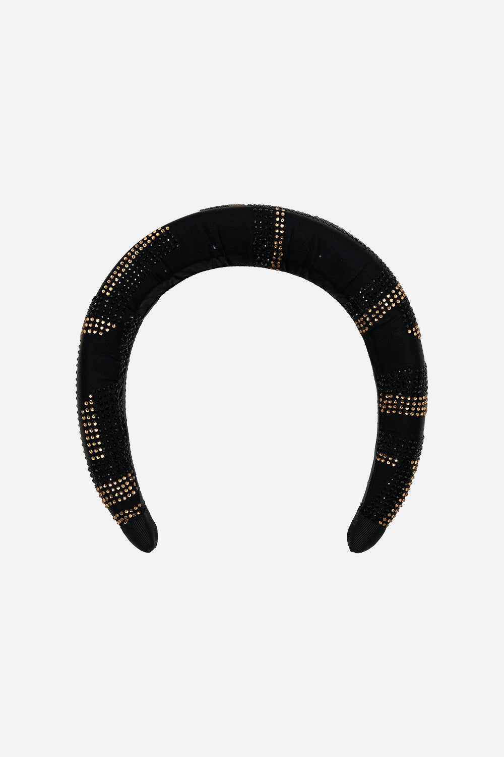 CAMILLA Padded Headband in Solid Black print