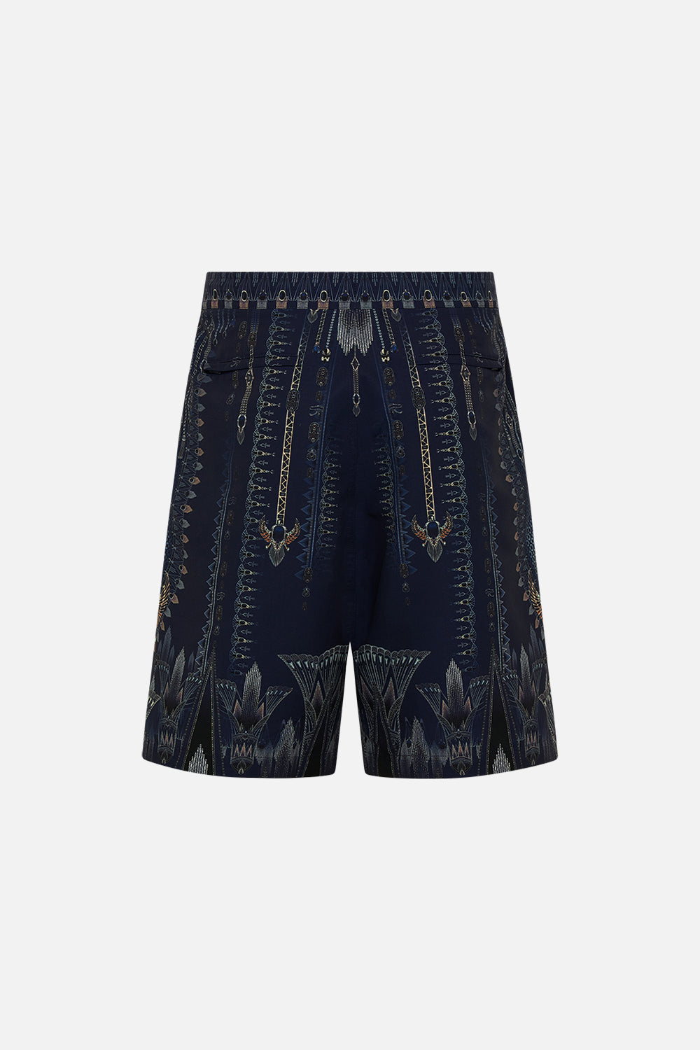 The CAMILLA SHAPED WAISTBAND DRESS WITH GATHERED SLEEVES THE EGYPT EFFECT in our  print.