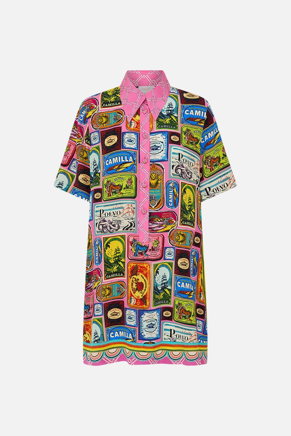 SHORT SLEEVE MINI SHIRT DRESS SALTY SPLENDOUR