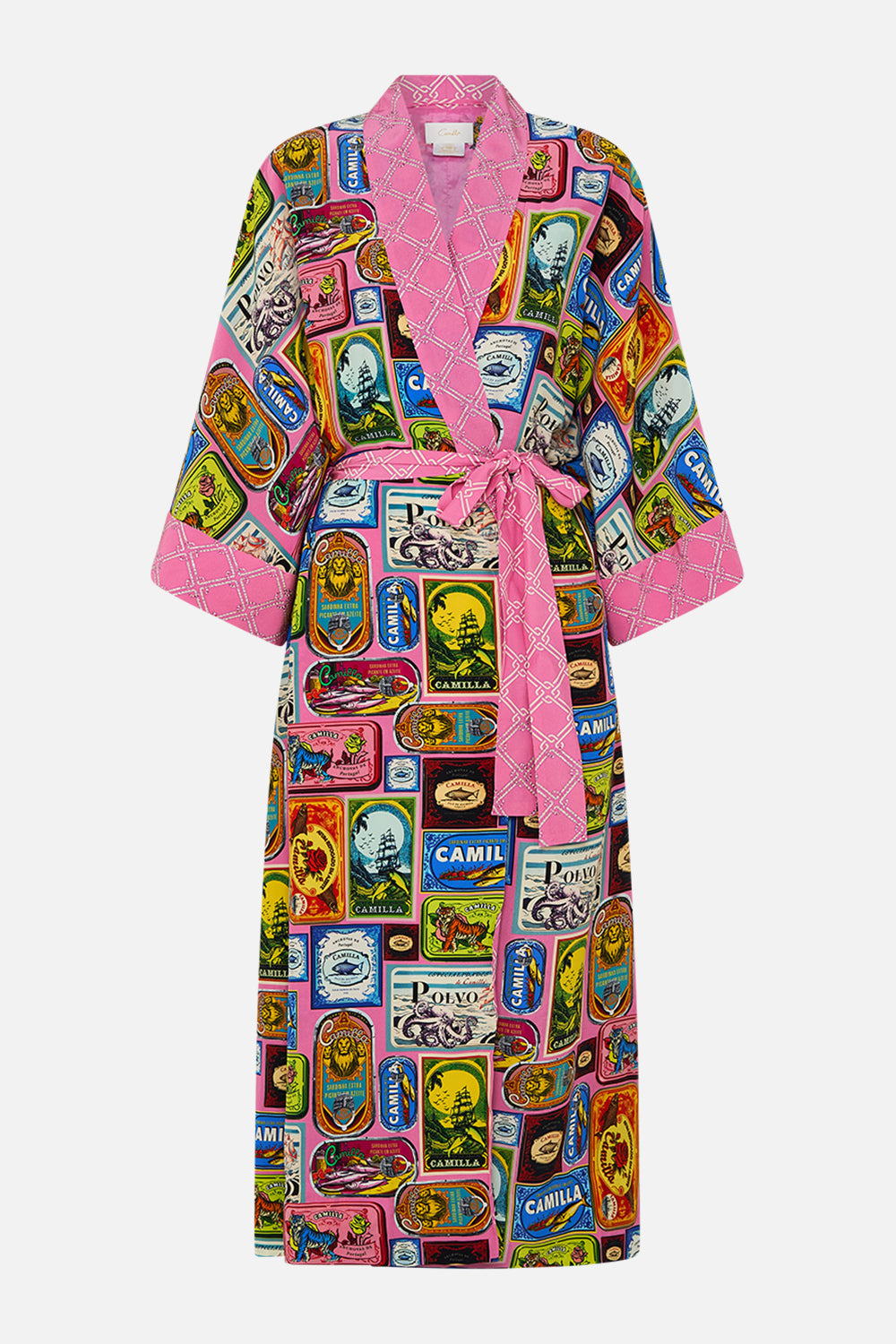 LONG ROBE WITH NARROW COLLAR SALTY SPLENDOUR