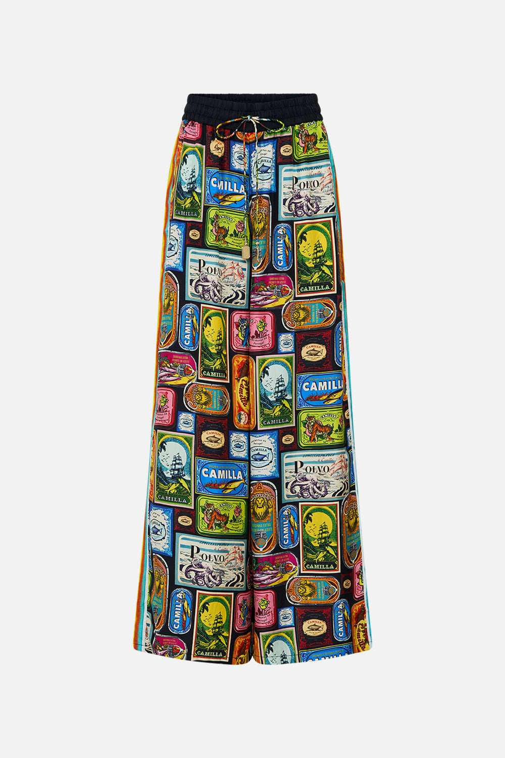 The CAMILLA LONG SPLIT FRONT TWIST DRESS THE EGYPT EFFECT in our  print.