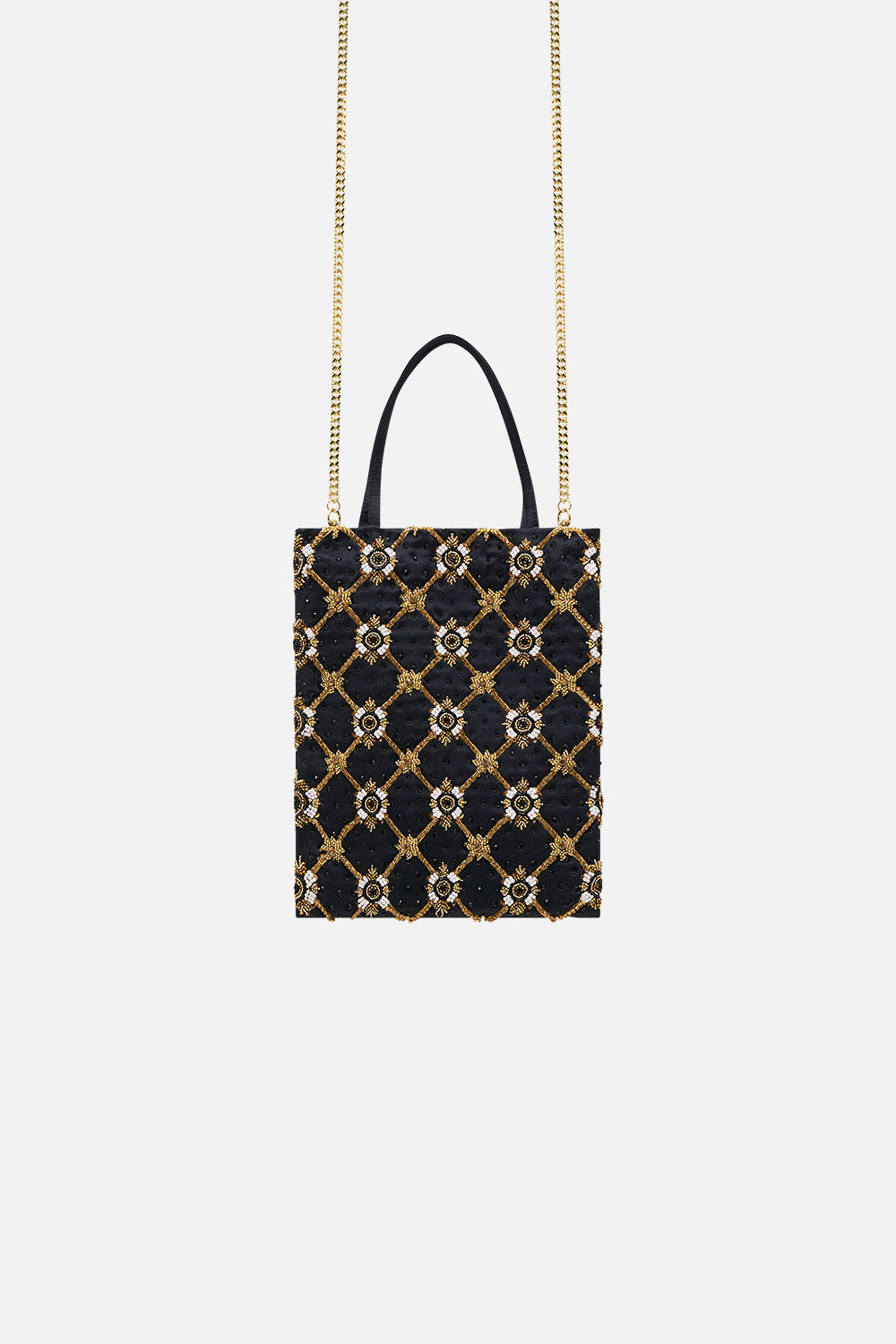 The CAMILLA SILK SQUARE SCARF LISBON LULLABY in our  print.