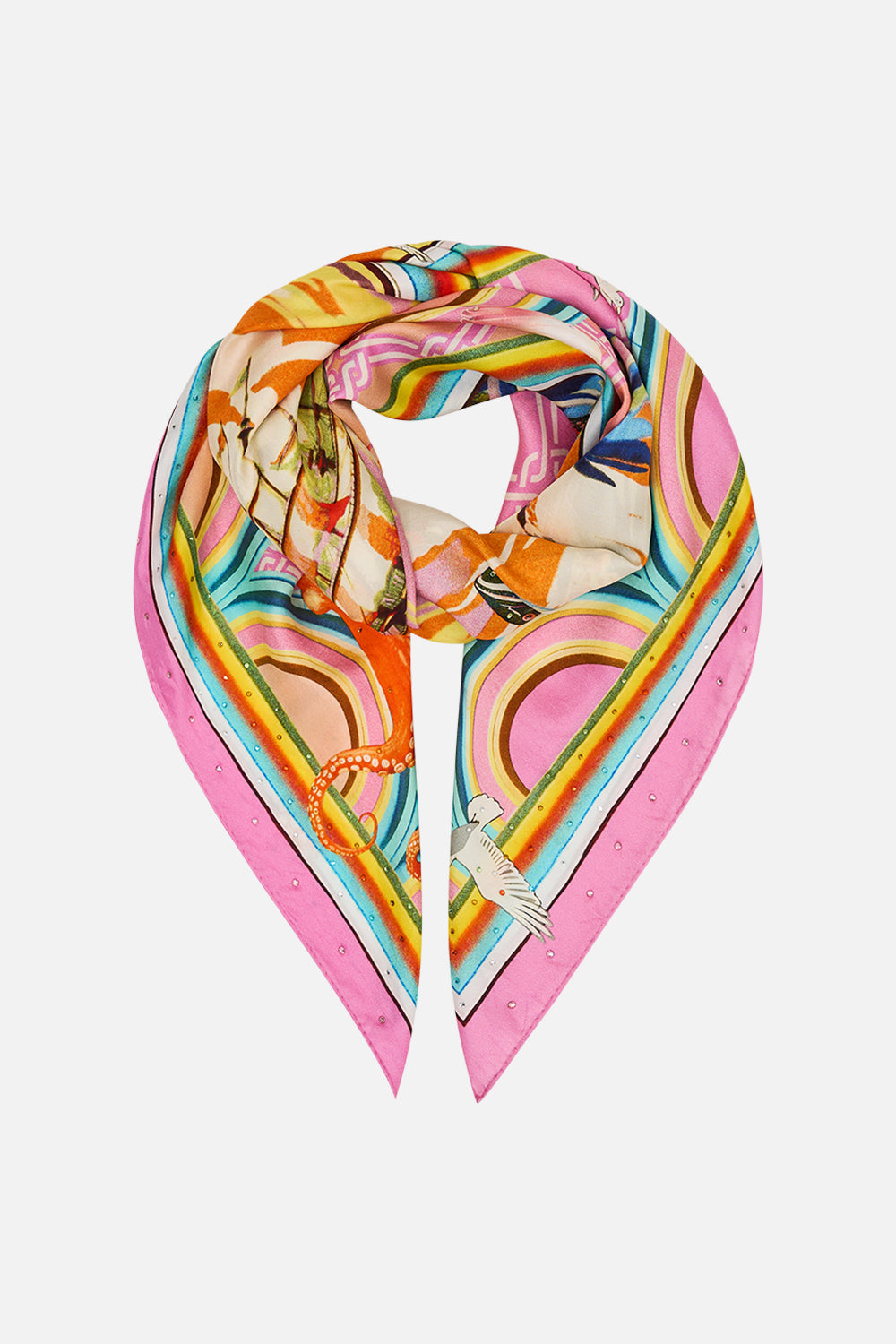 The CAMILLA SMALL CANVAS CLUTCH PINK PORTO in our  print.