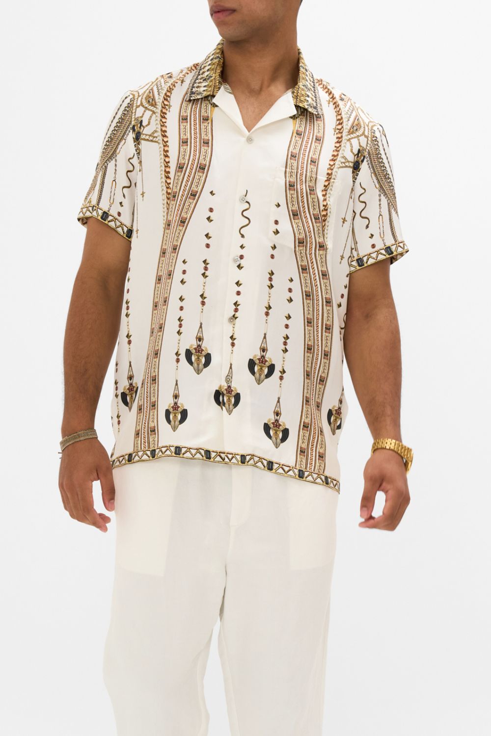The CAMILLA SILK SHRUG EGYPTIAN ROSE in our  print.