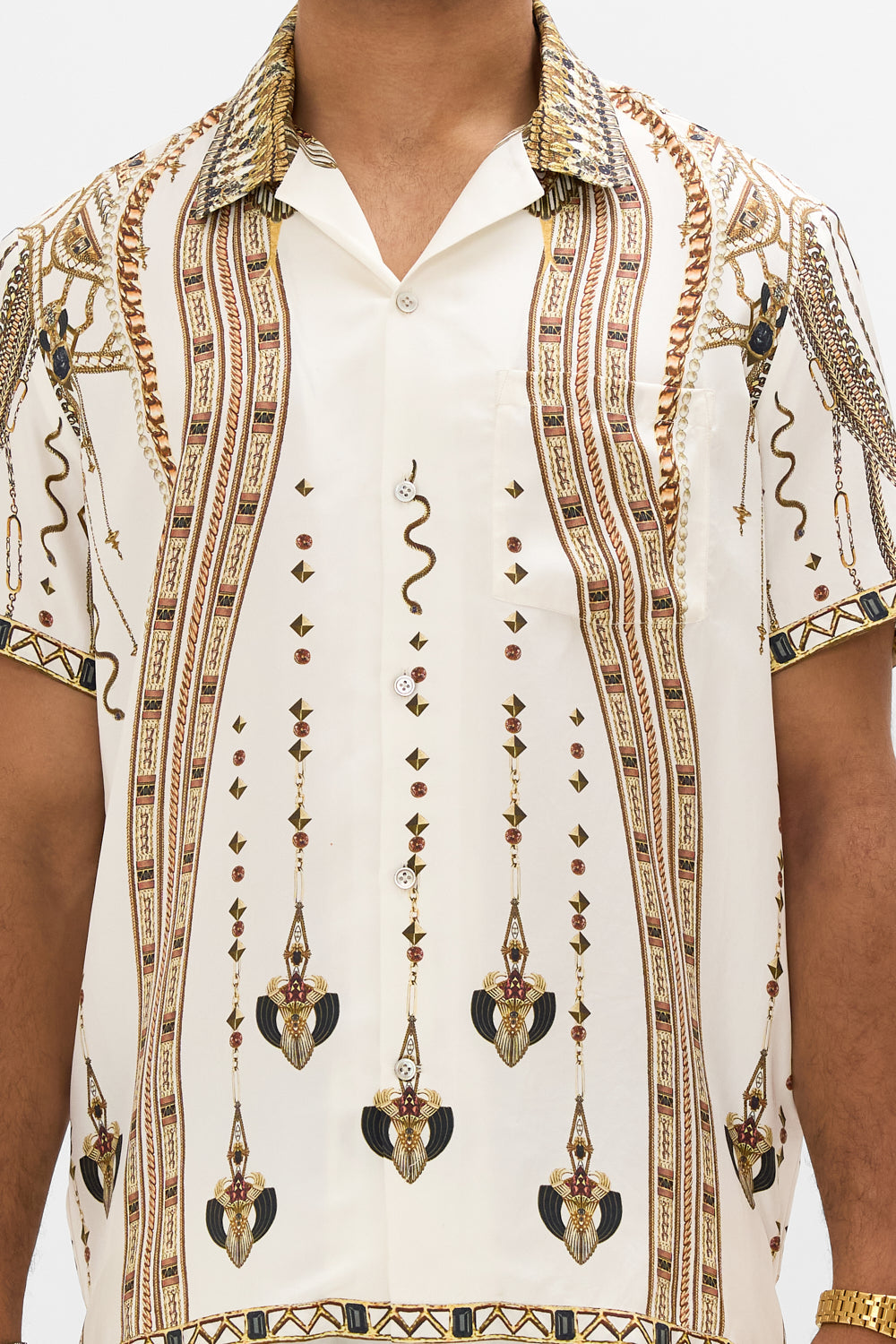 The CAMILLA SILK SHRUG EGYPTIAN ROSE in our  print.